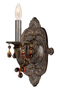 Paris Market 6.25'' Amber Crystal Venetian Bronze Sconce