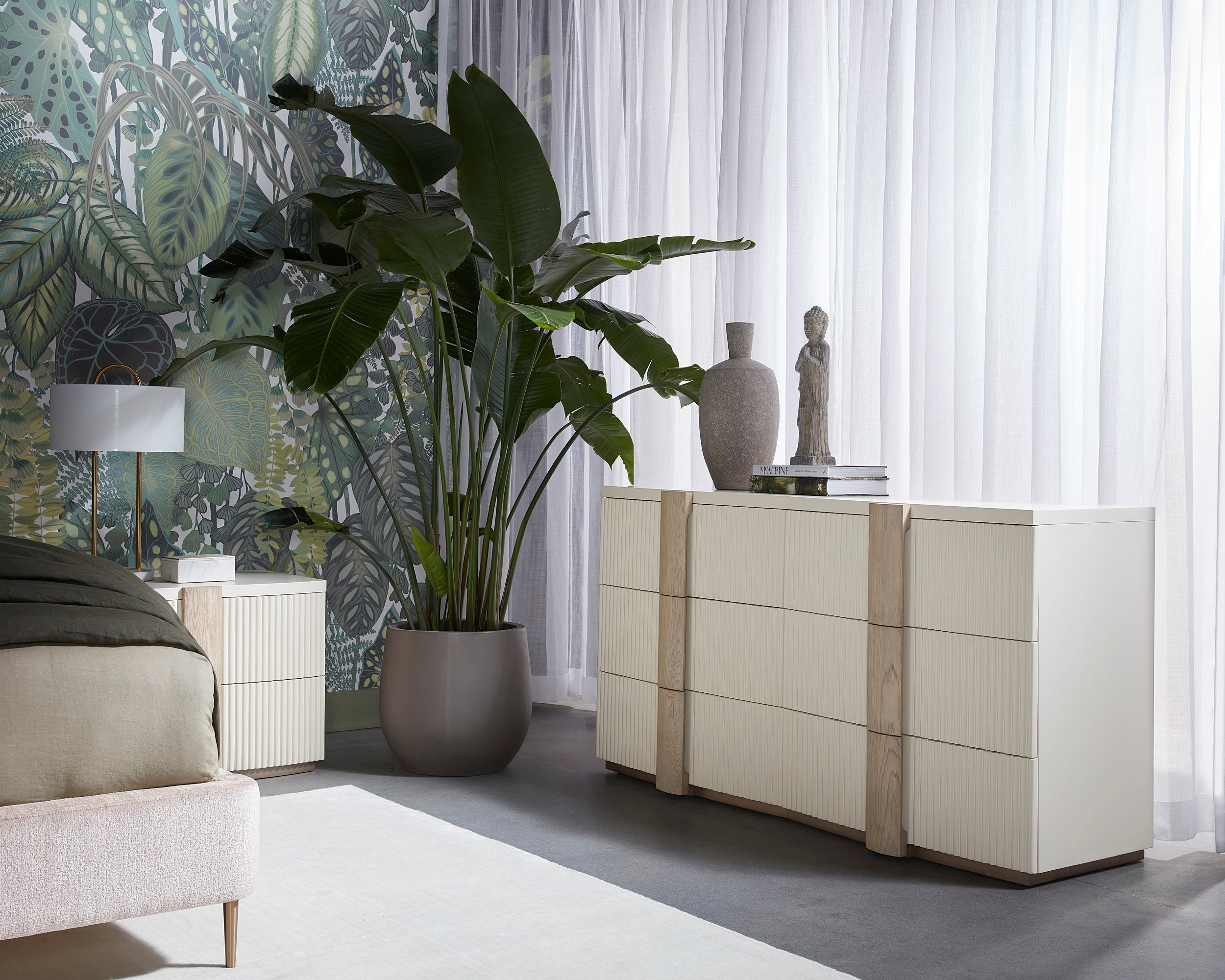 Kezna Table Lamp - White Marble - Matte White