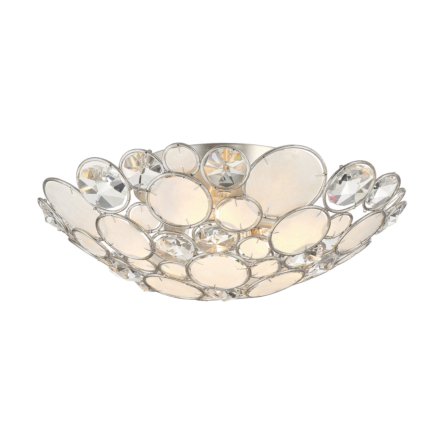 Palla 16'' Antique Silver Semi Flush Mount