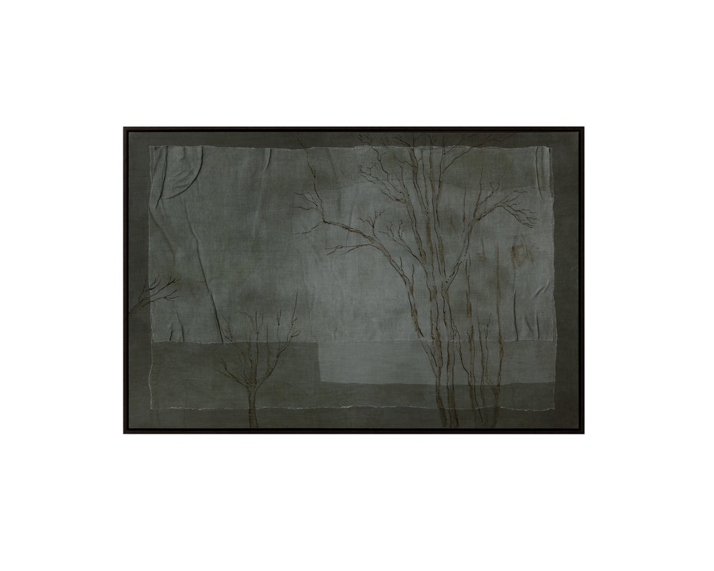 Enchanted Forest - 60" X 40" - Brown Floater Frame - Green