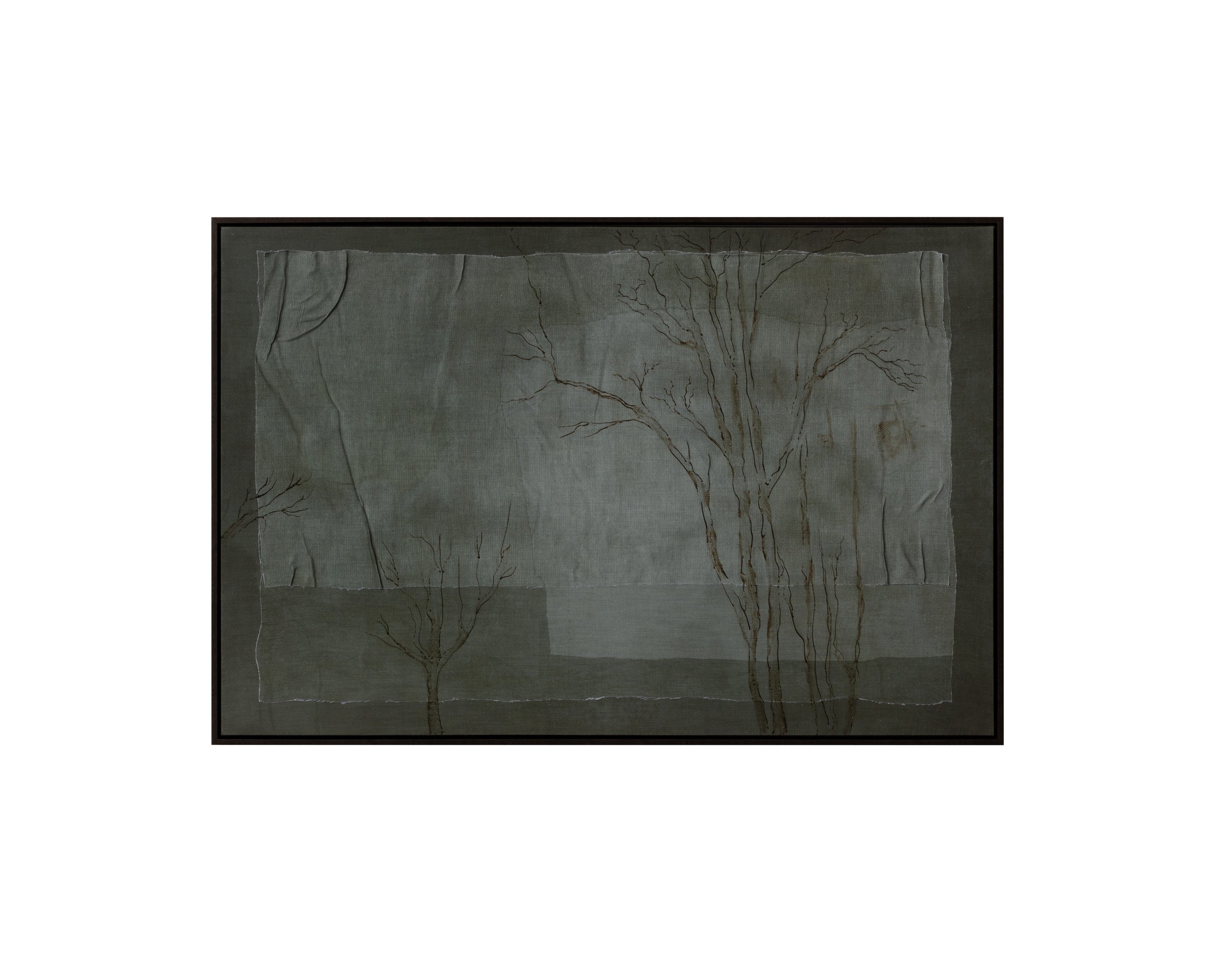 Enchanted Forest - 60" X 40" - Brown Floater Frame - Green