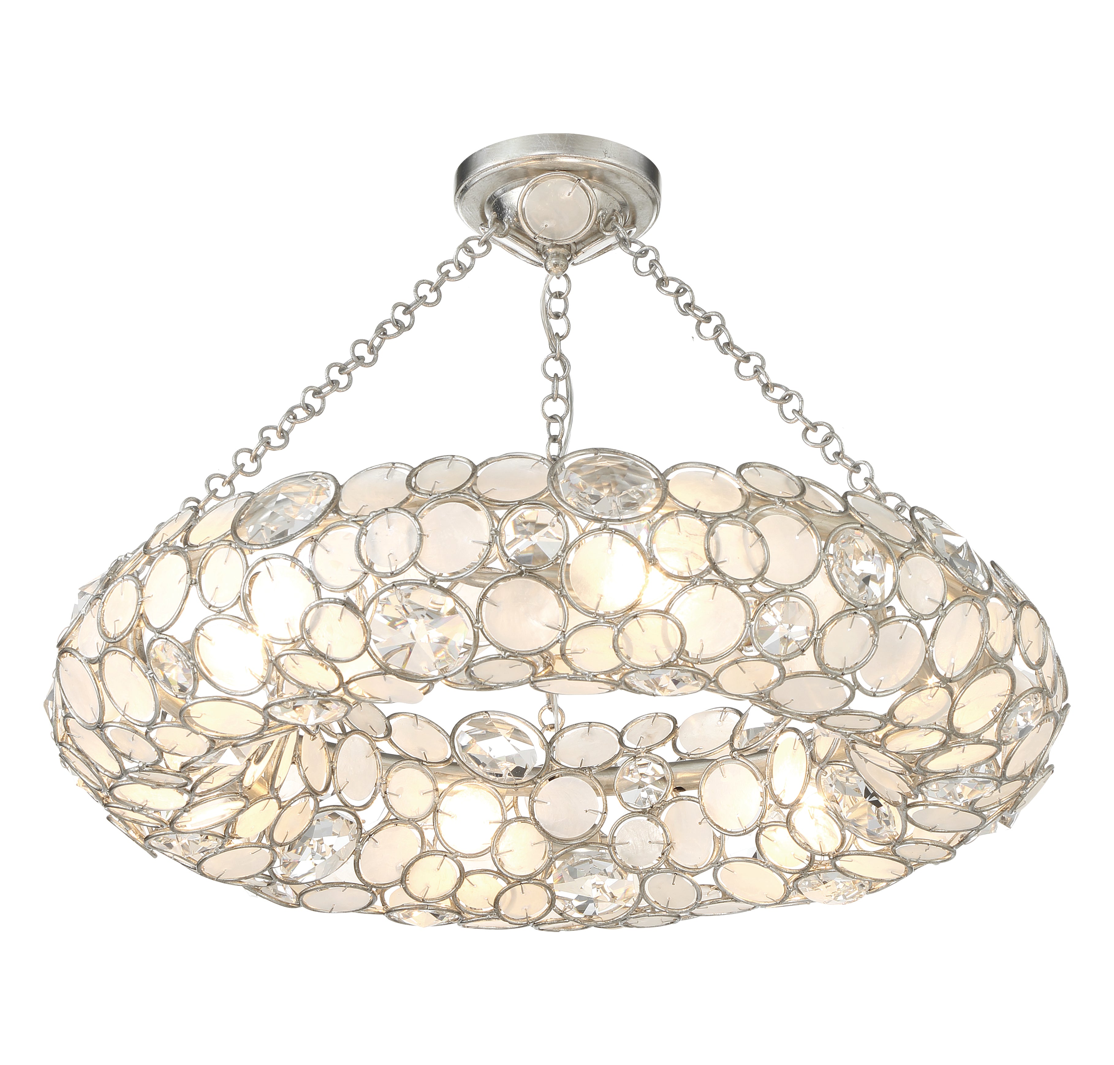 Palla 24'' Antique Silver Semi Flush Mount