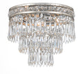 Mercer 12'' Hand Cut Crystal Olde Silver Flush Mount