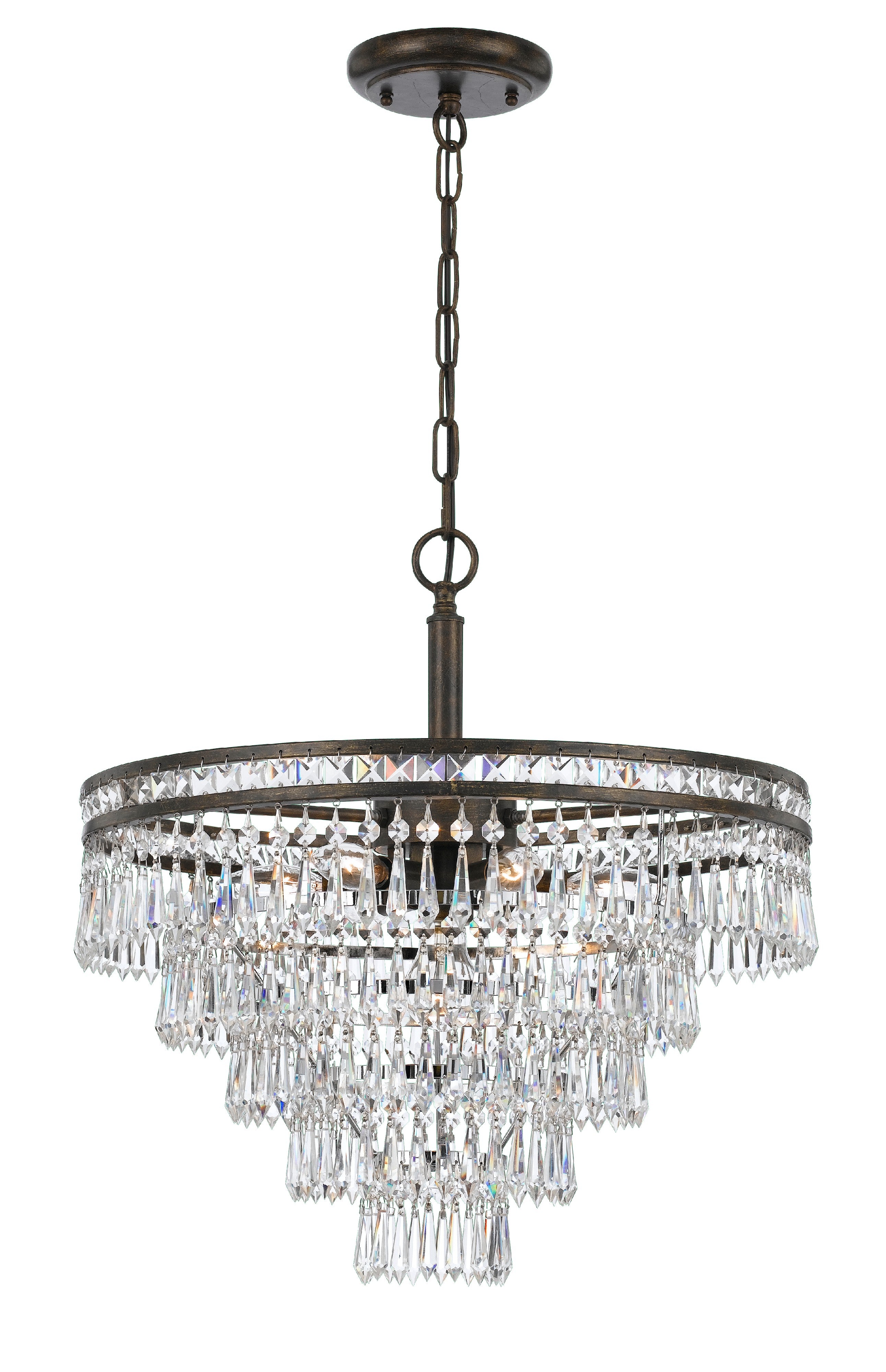 Mercer 20'' Hand Cut Crystal English Bronze Chandelier
