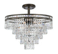 Mercer 20'' Hand Cut Crystal English Bronze Semi Flush Mount