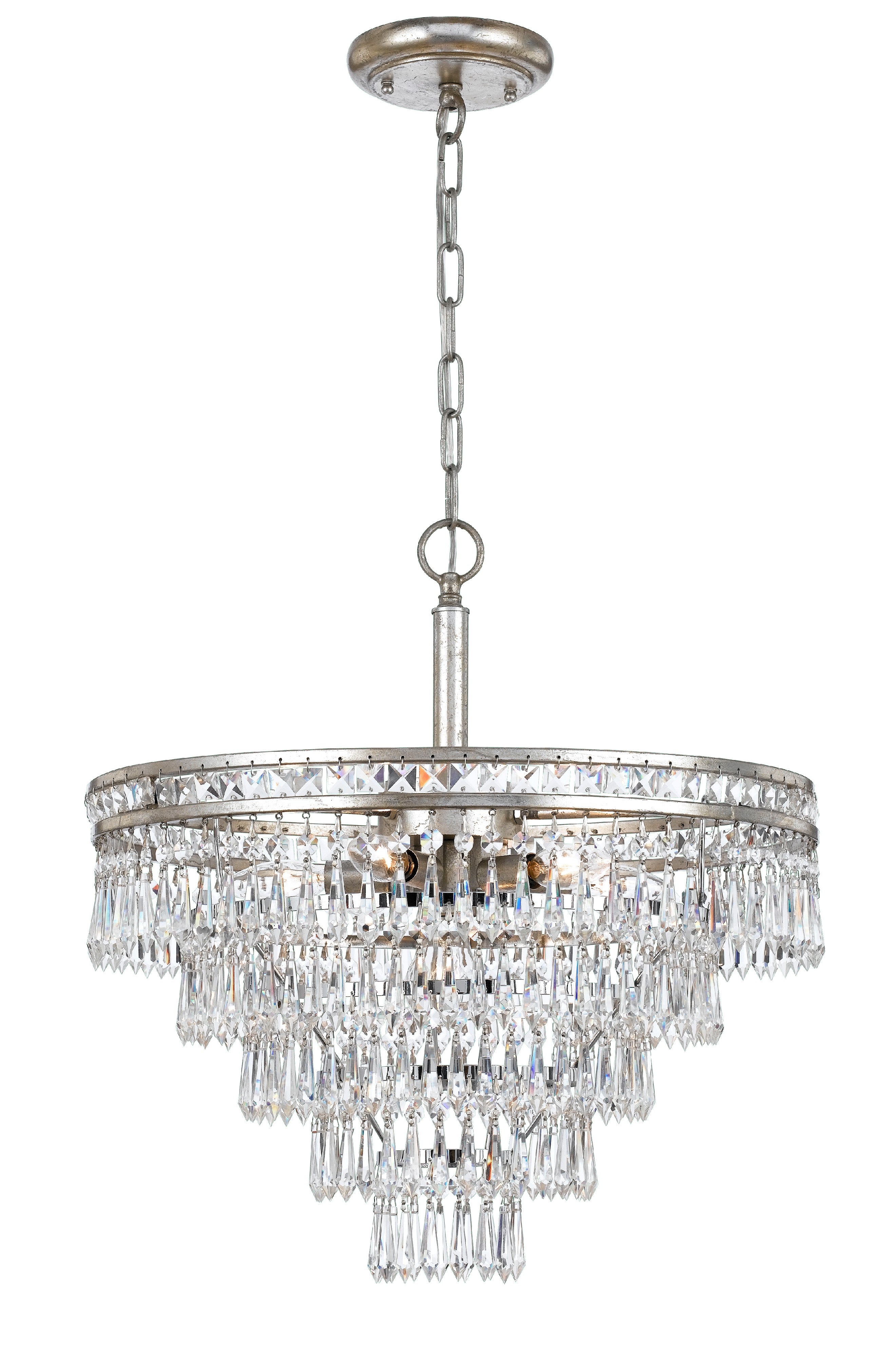 Mercer 20'' Hand Cut Crystal Olde Silver Chandelier
