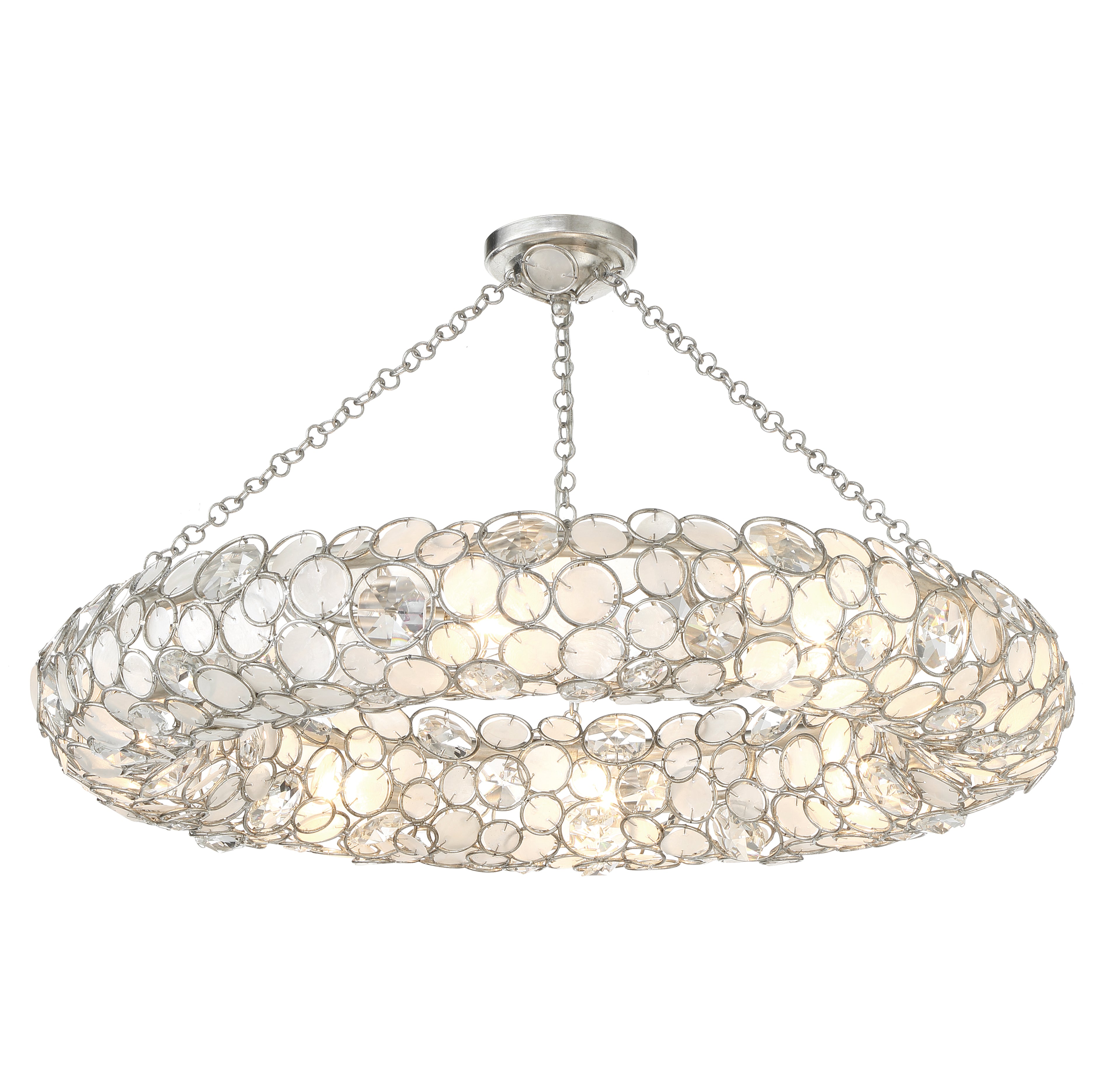Palla 32'' Antique Silver Semi Flush Mount