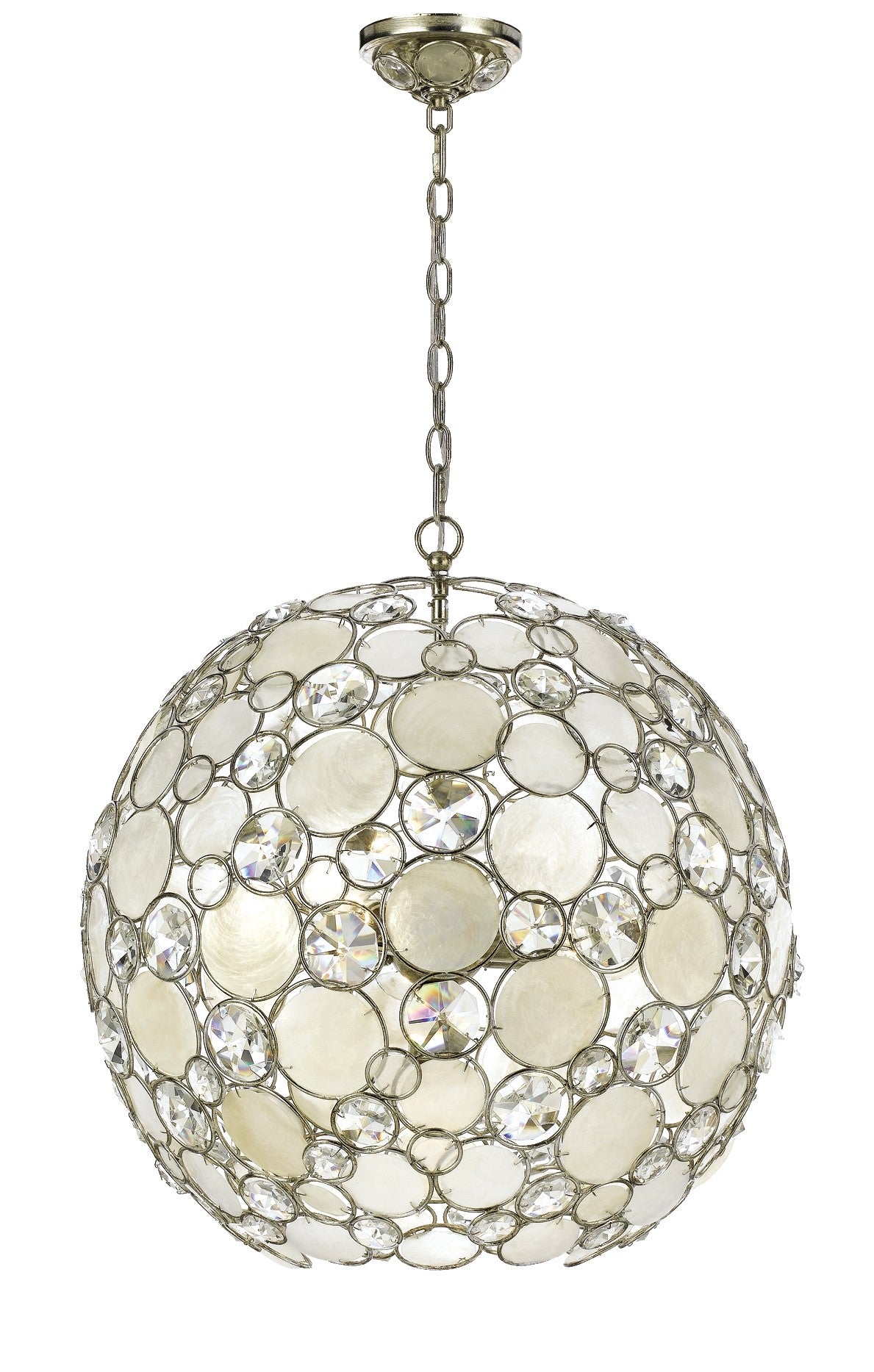 Palla 22'' Antique Silver Chandelier