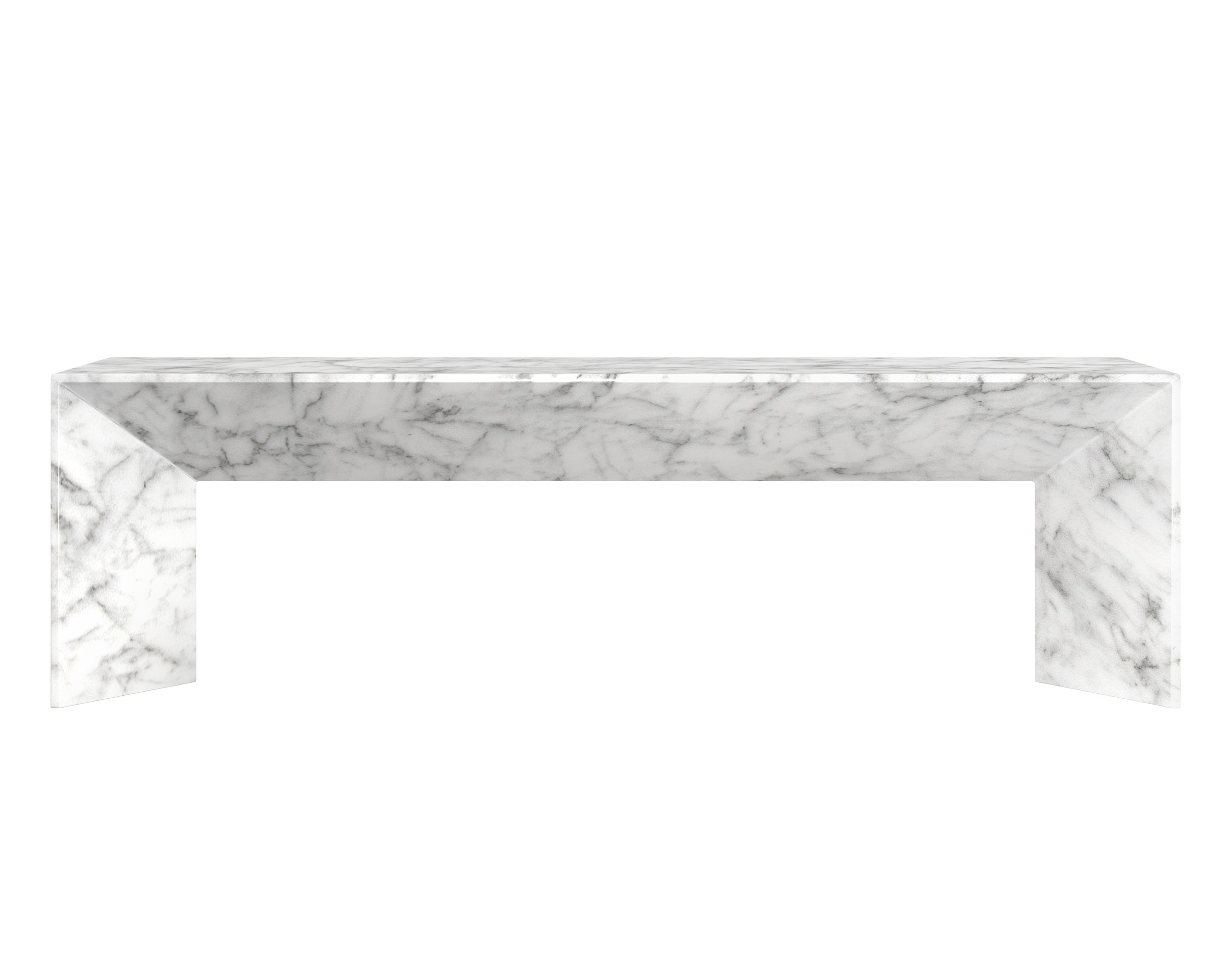 Nomad Bench - Marble Look - White