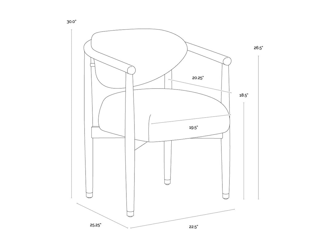 Sigrid Dining Armchair - Light Oak - Monument Oatmeal