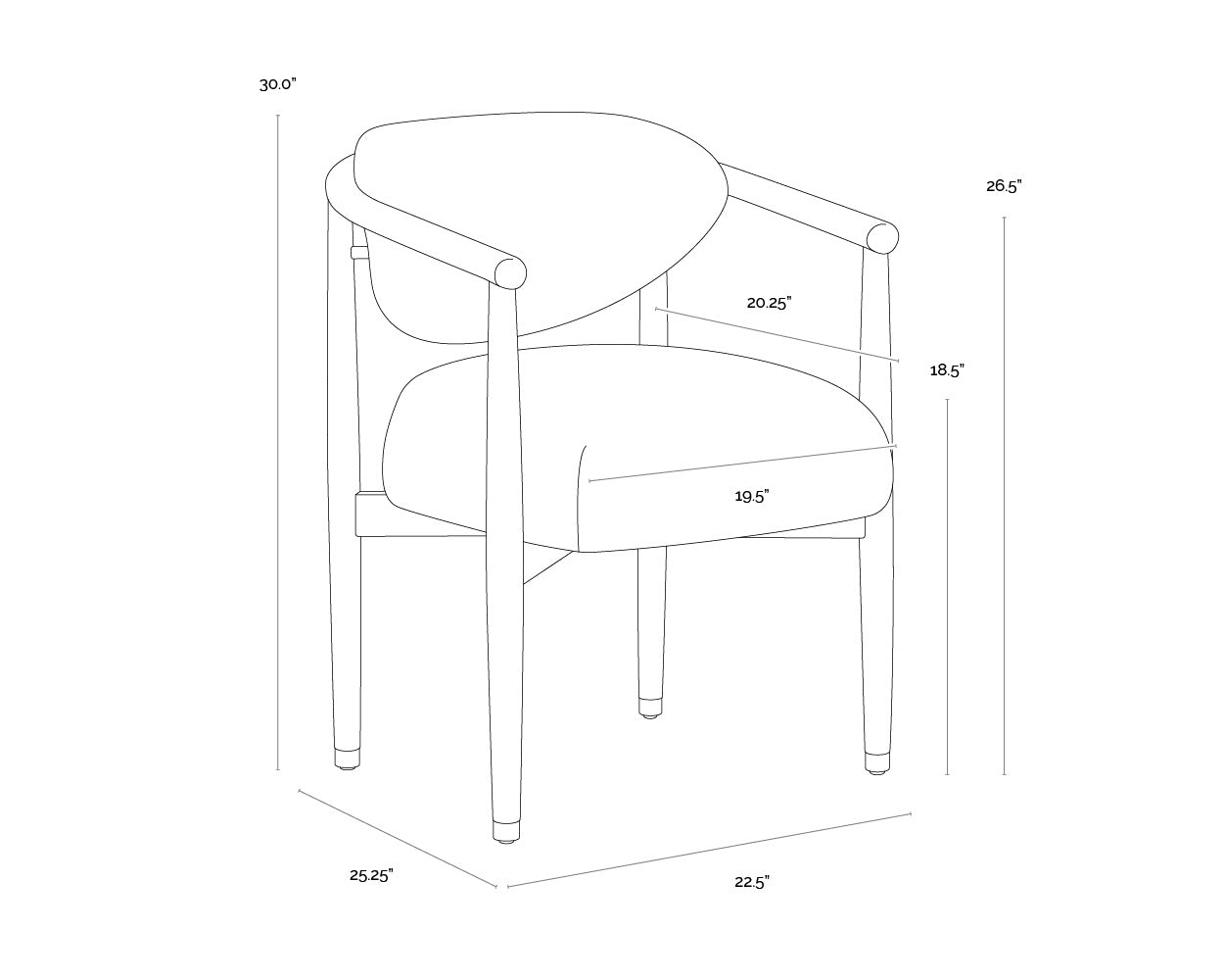 Sigrid Dining Armchair - Light Oak - Monument Oatmeal