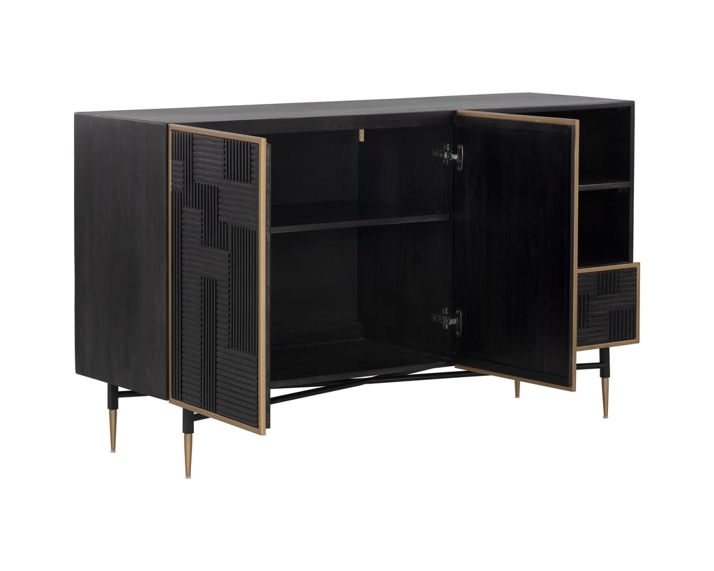 Markwood Sideboard - Brass - Dark Brown