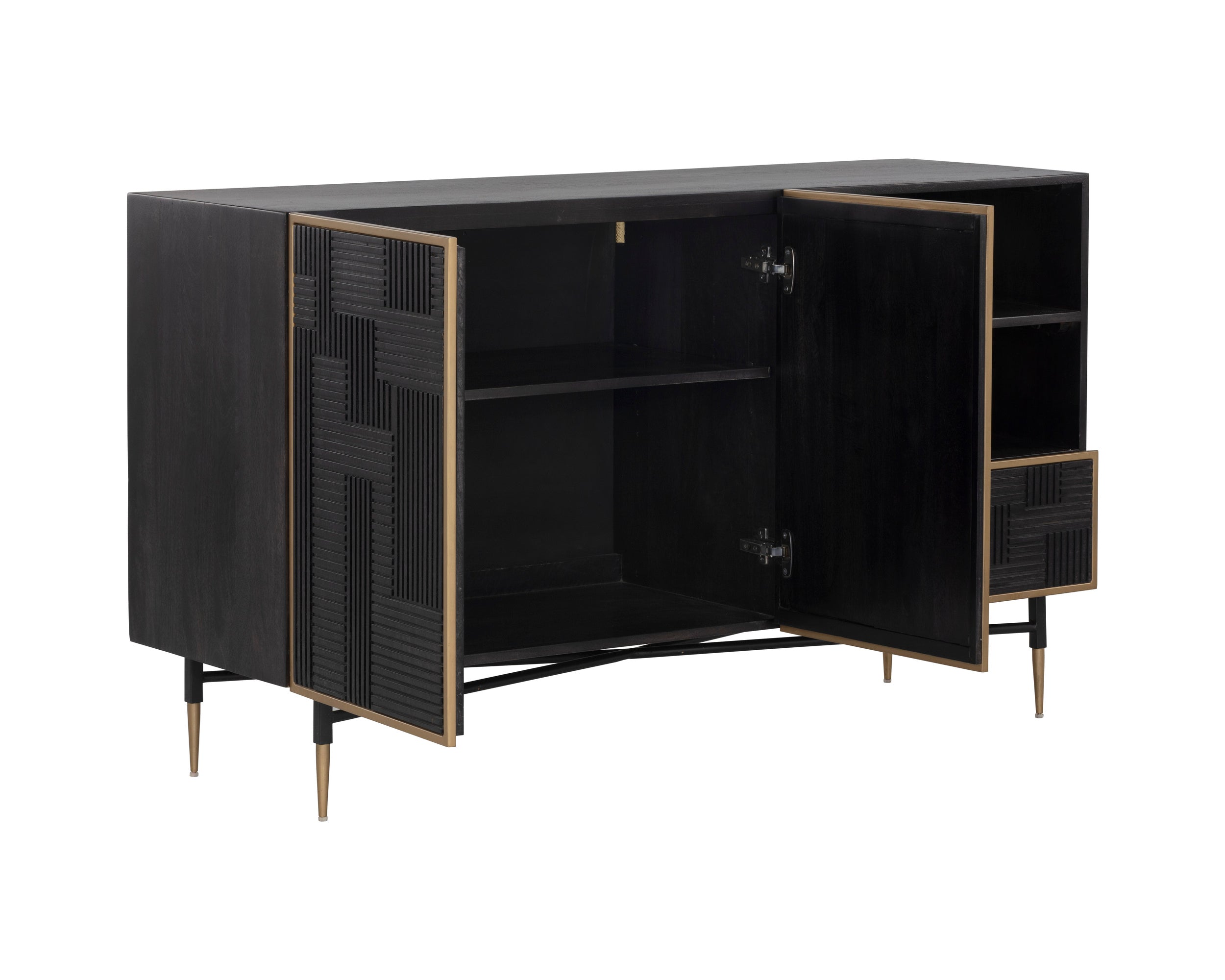 Markwood Sideboard - Brass - Dark Brown