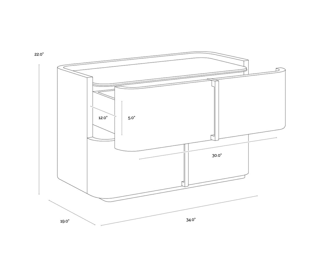 Jamille Nightstand - Large - Cognac