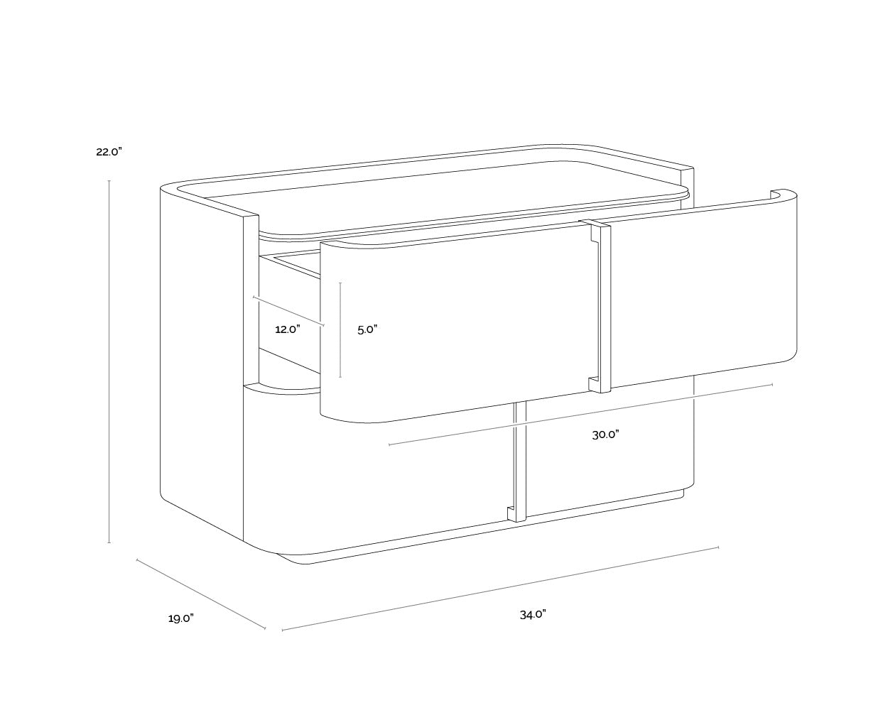 Jamille Nightstand - Large - Cognac