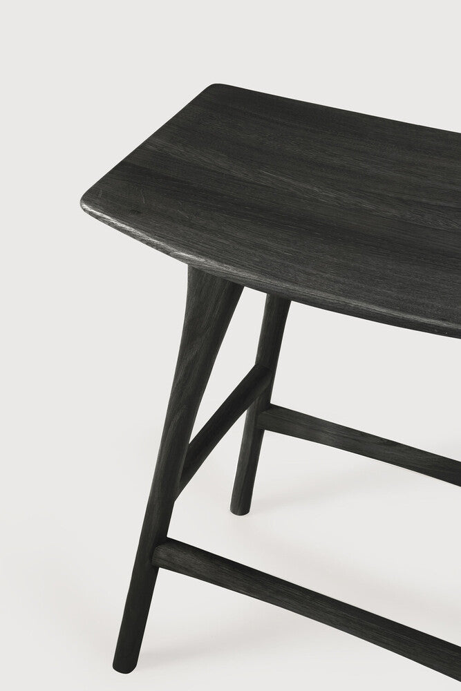 Osso Counter Stool | Varnished Oak | Black