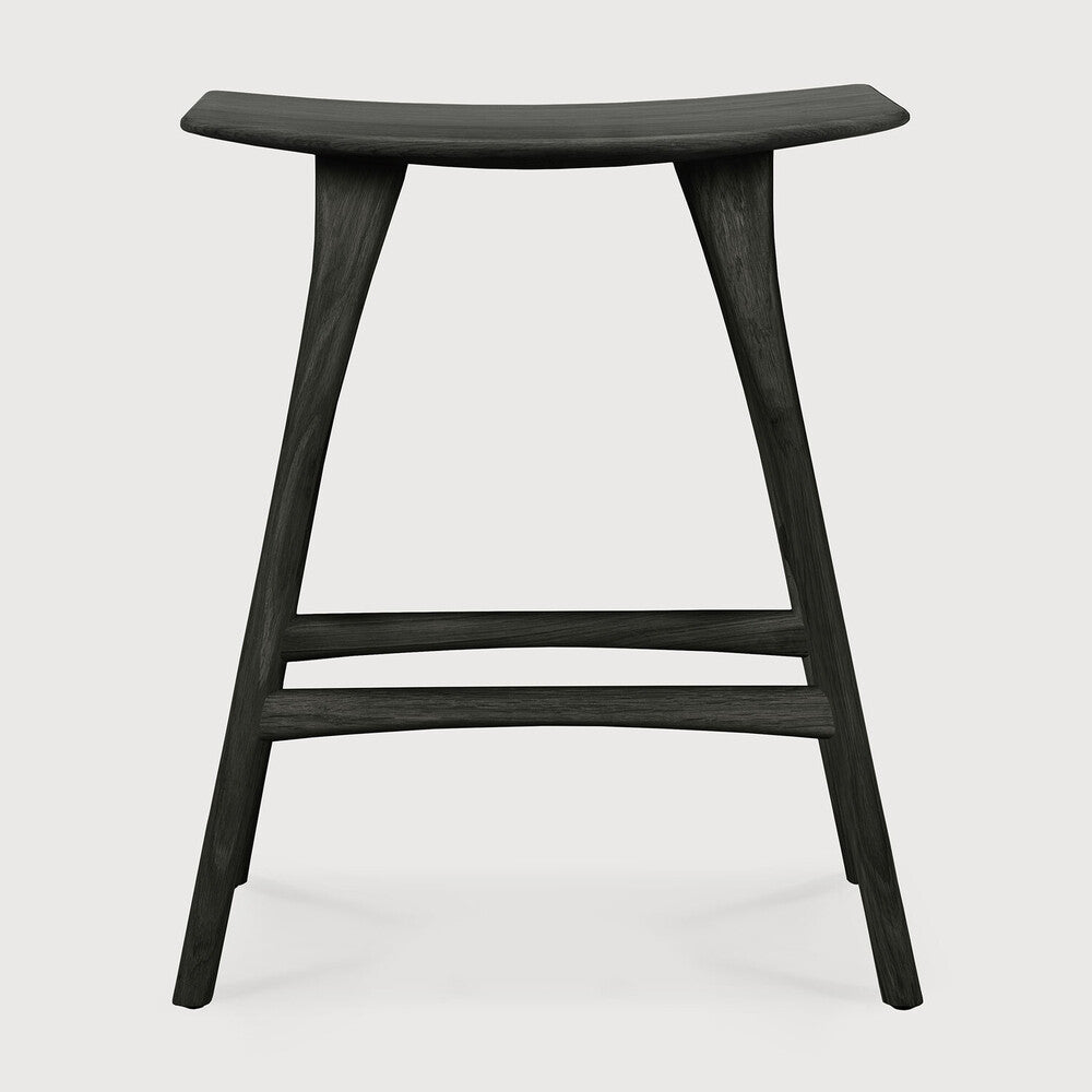 Osso Counter Stool | Varnished Oak | Black