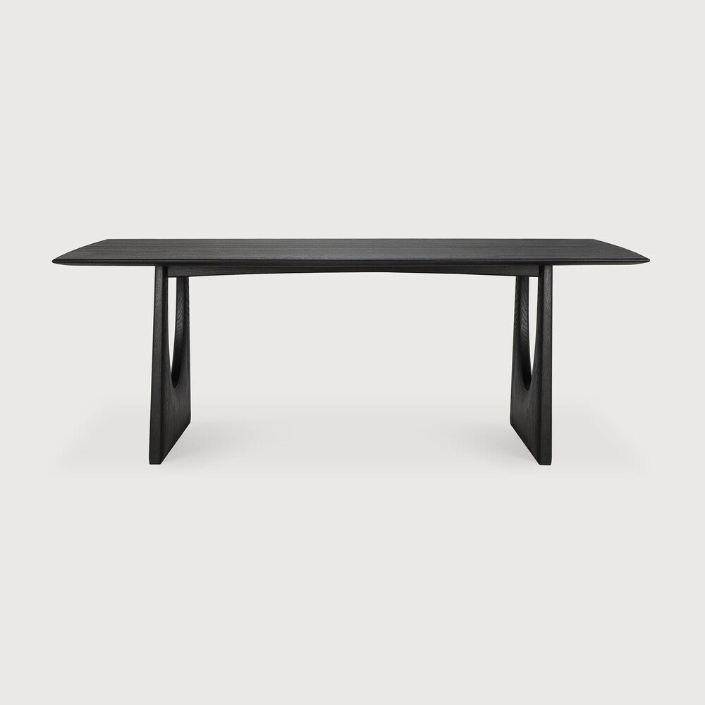 Geometric Dining Table | Varnished Oak | Black | Rectangular | 87" X 39"