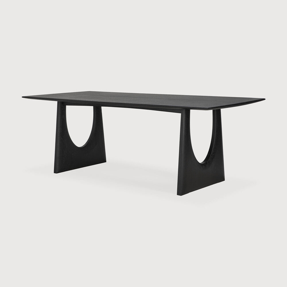 Geometric Dining Table | Varnished Oak | Black | Rectangular | 87" X 39"