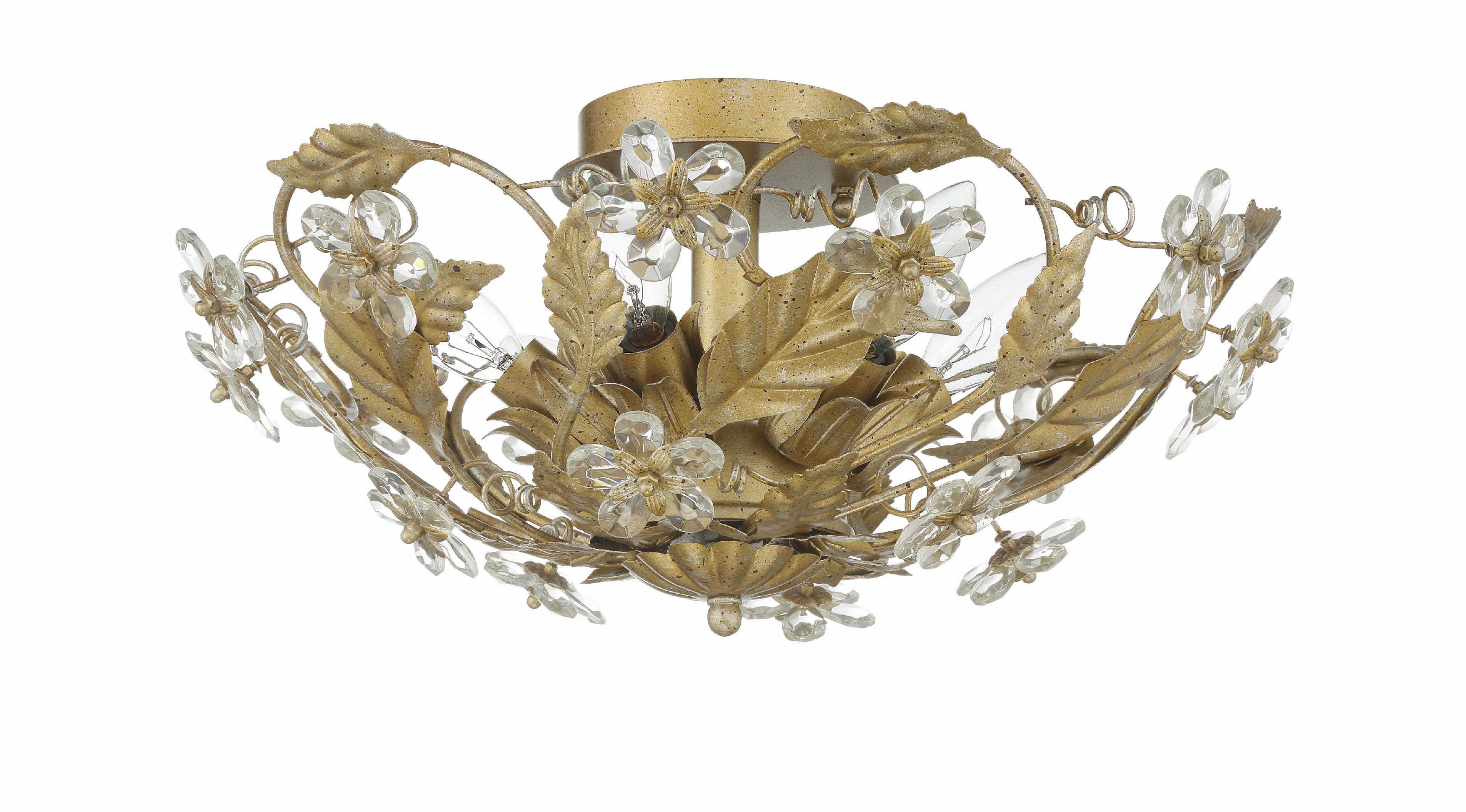 Paris Market 16'' Gold Leaf Semi Flush Mount