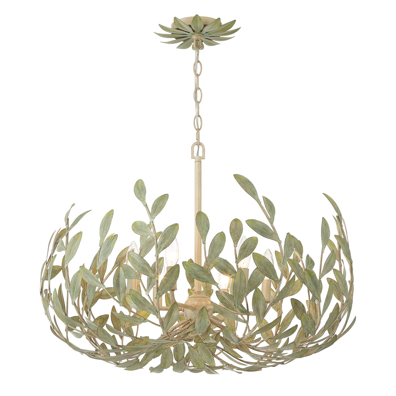 Broche 27'' Champagne Green Tea Chandelier