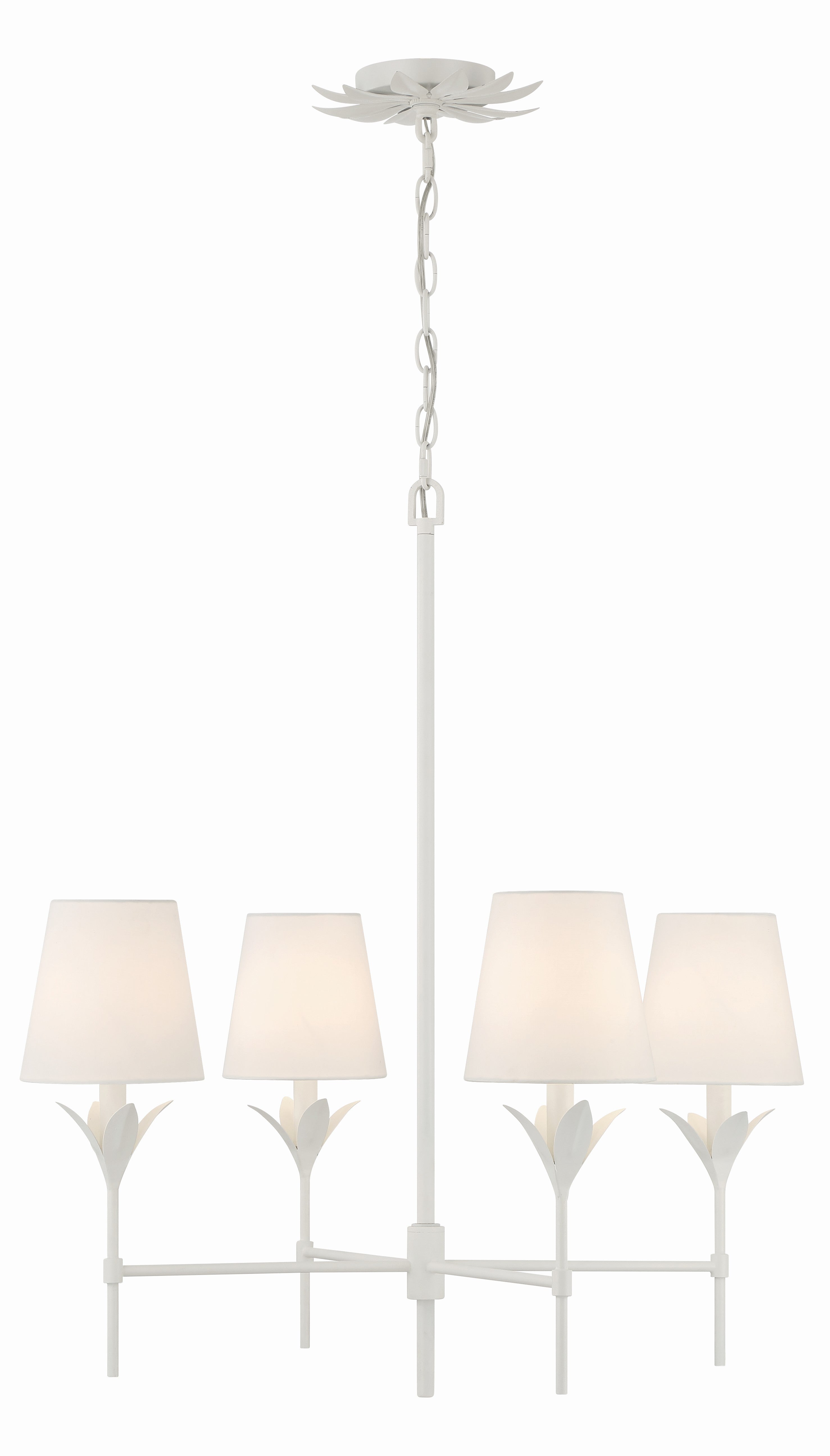 Broche 28'' Matte White Chandelier