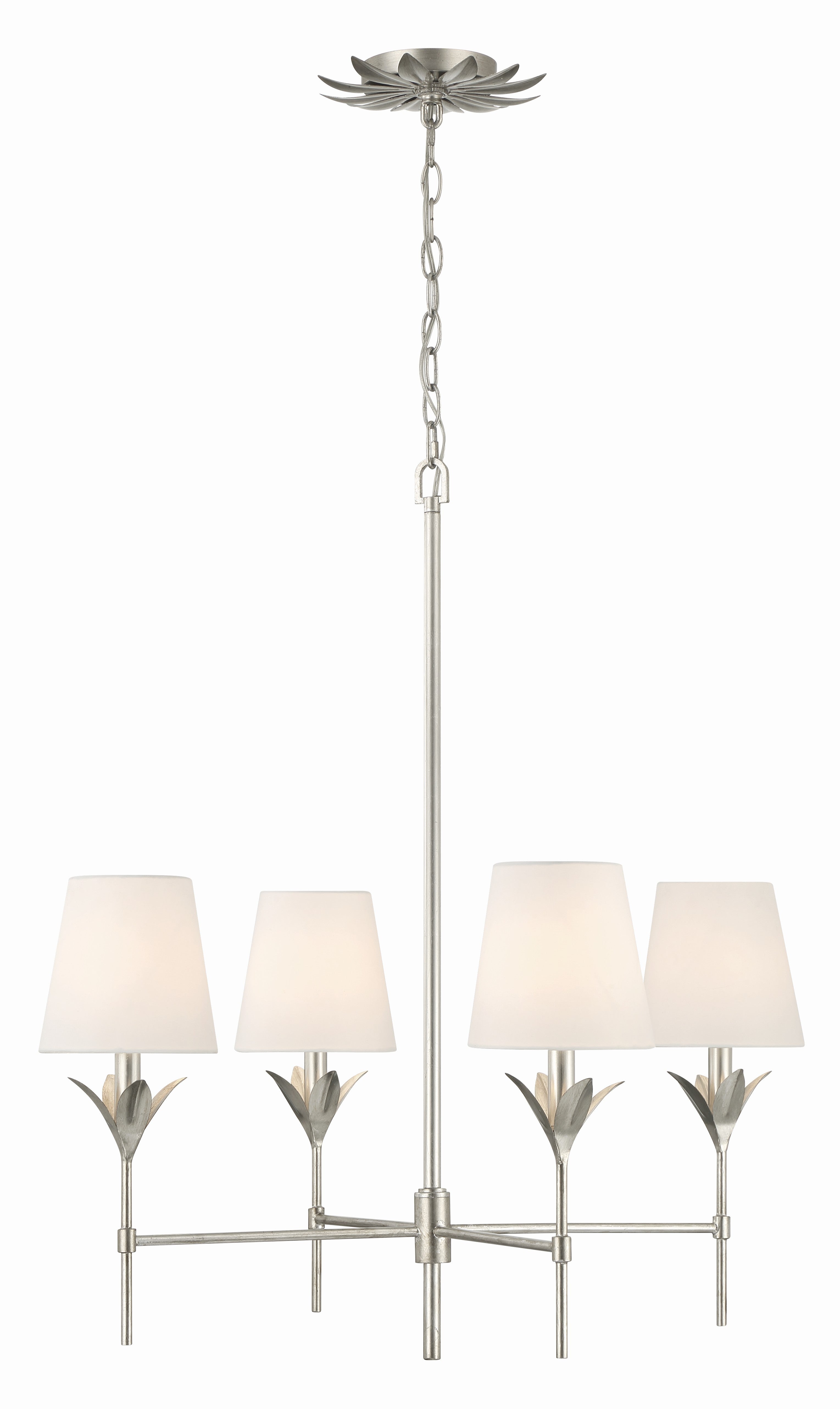 Broche 28'' Antique Silver Chandelier