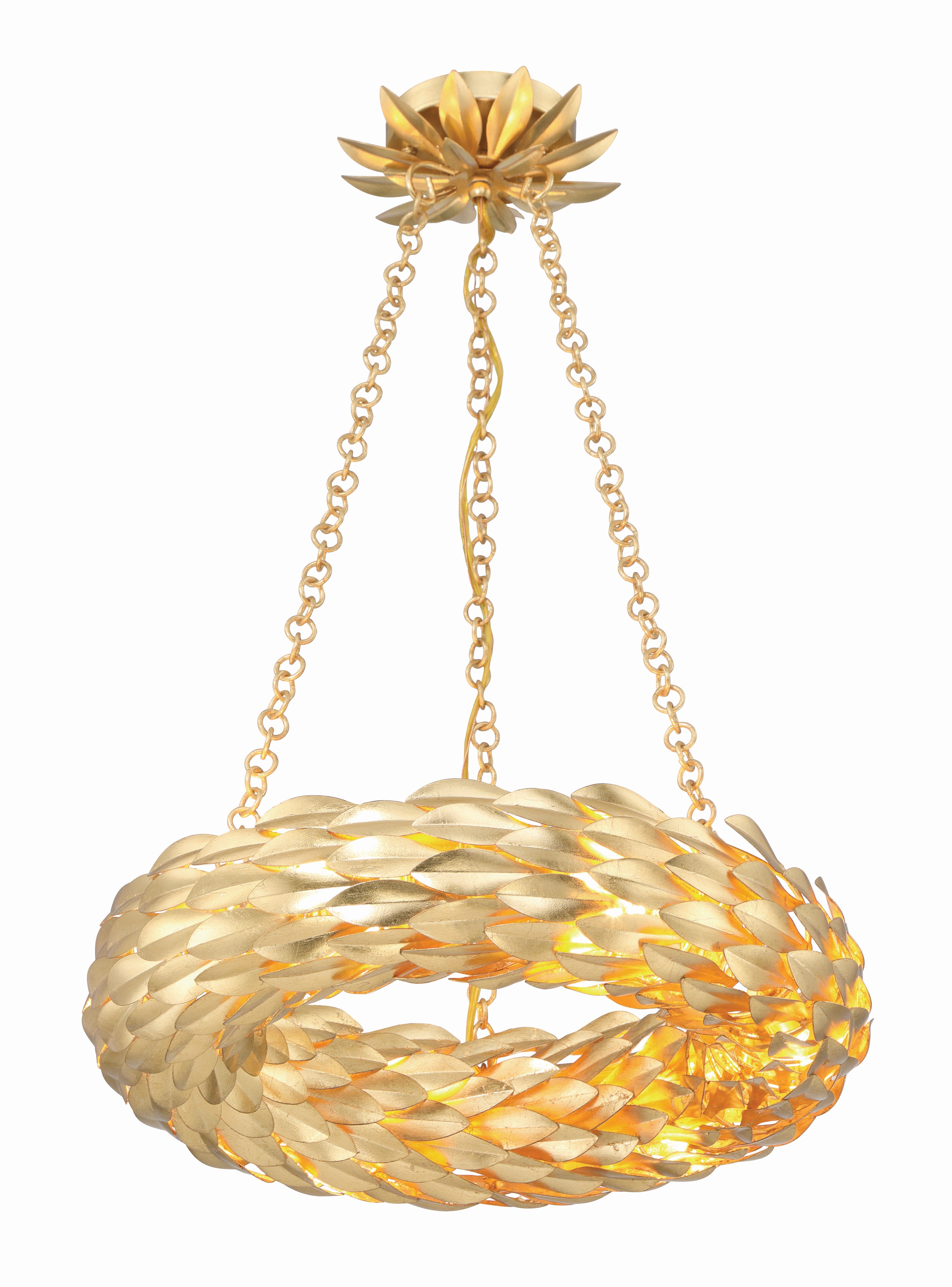 Broche 18'' LED Antique Gold Chandelier