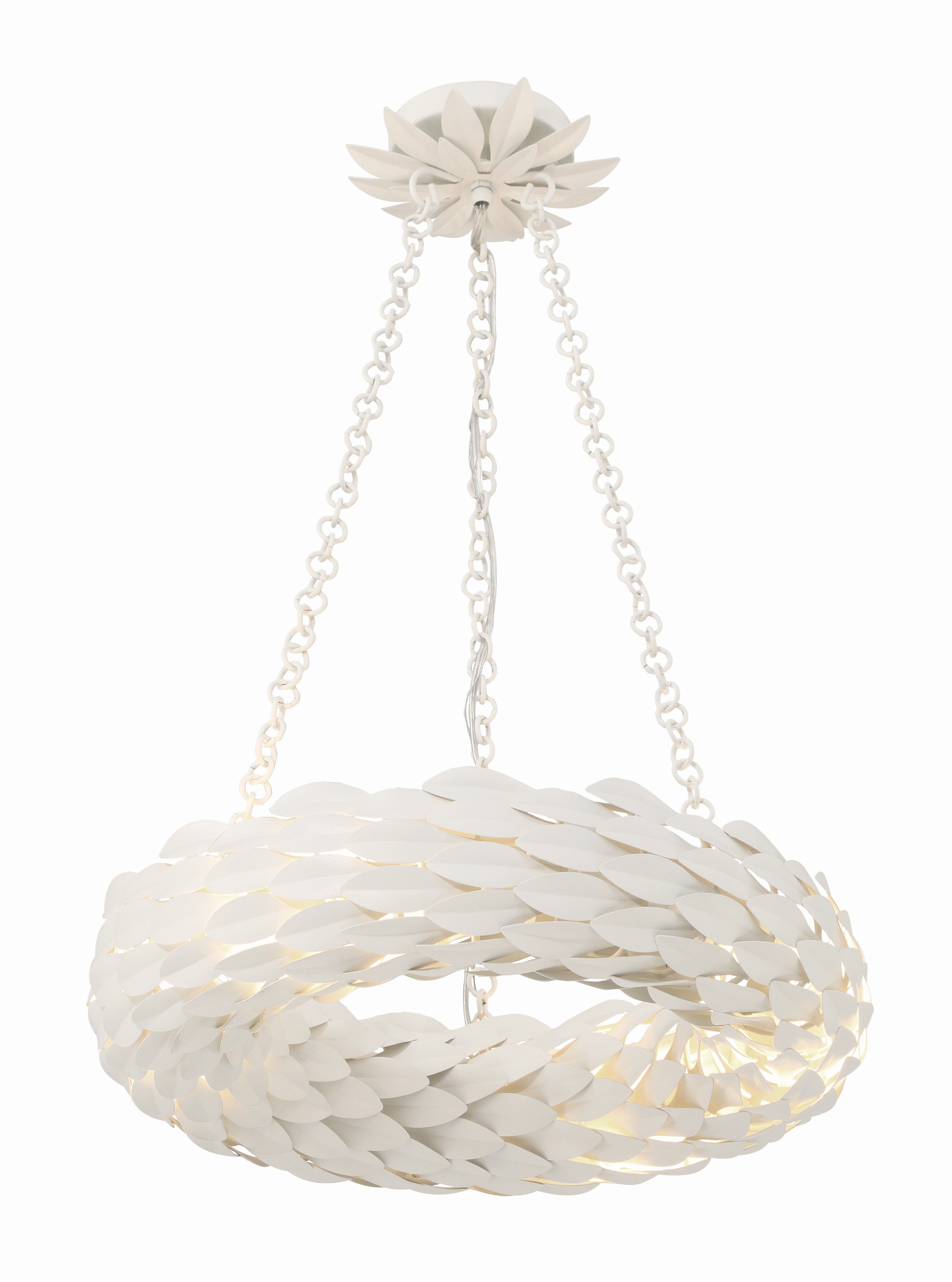 Broche 18'' LED Matte White Chandelier