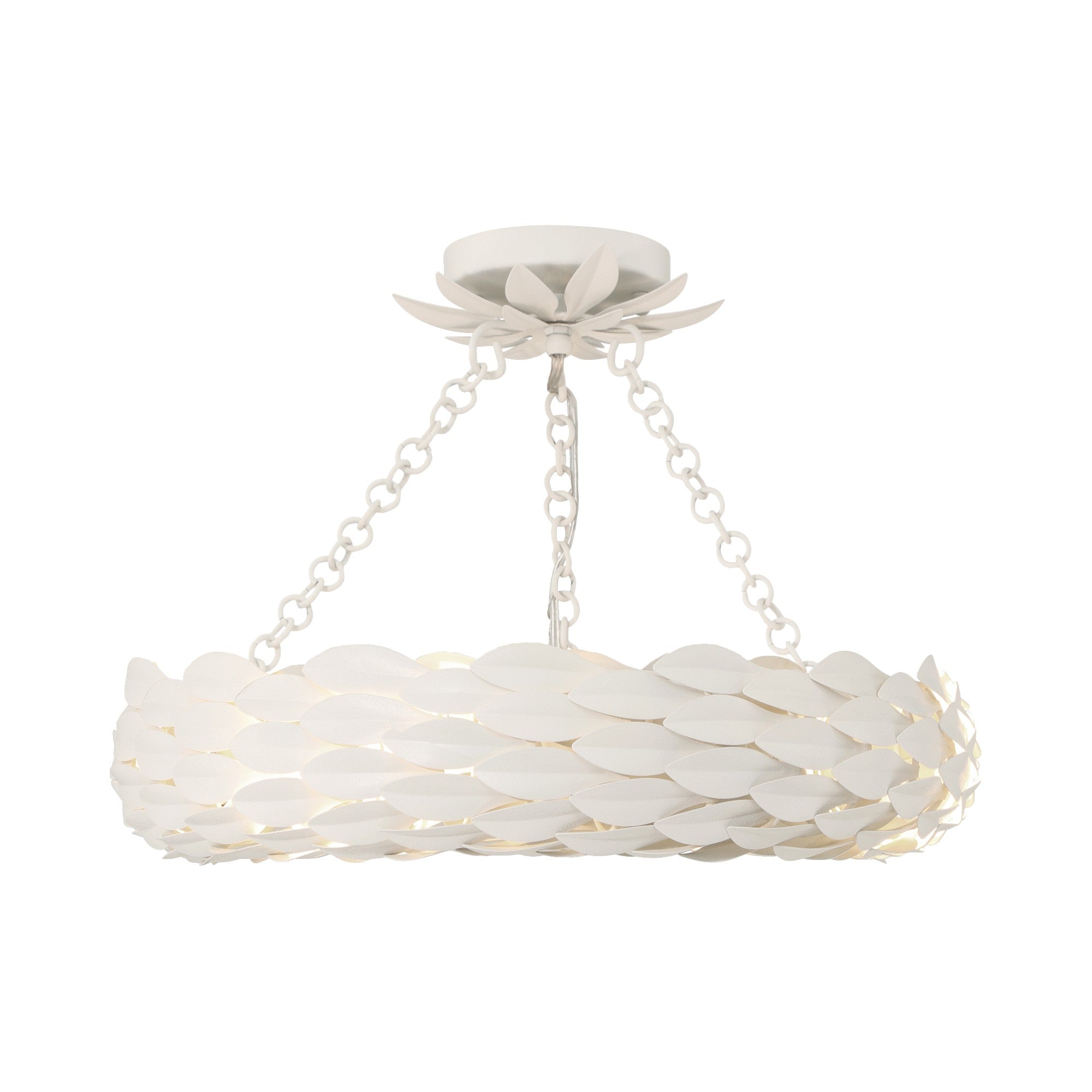 Broche 18'' LED Matte White Semi Flush Mount