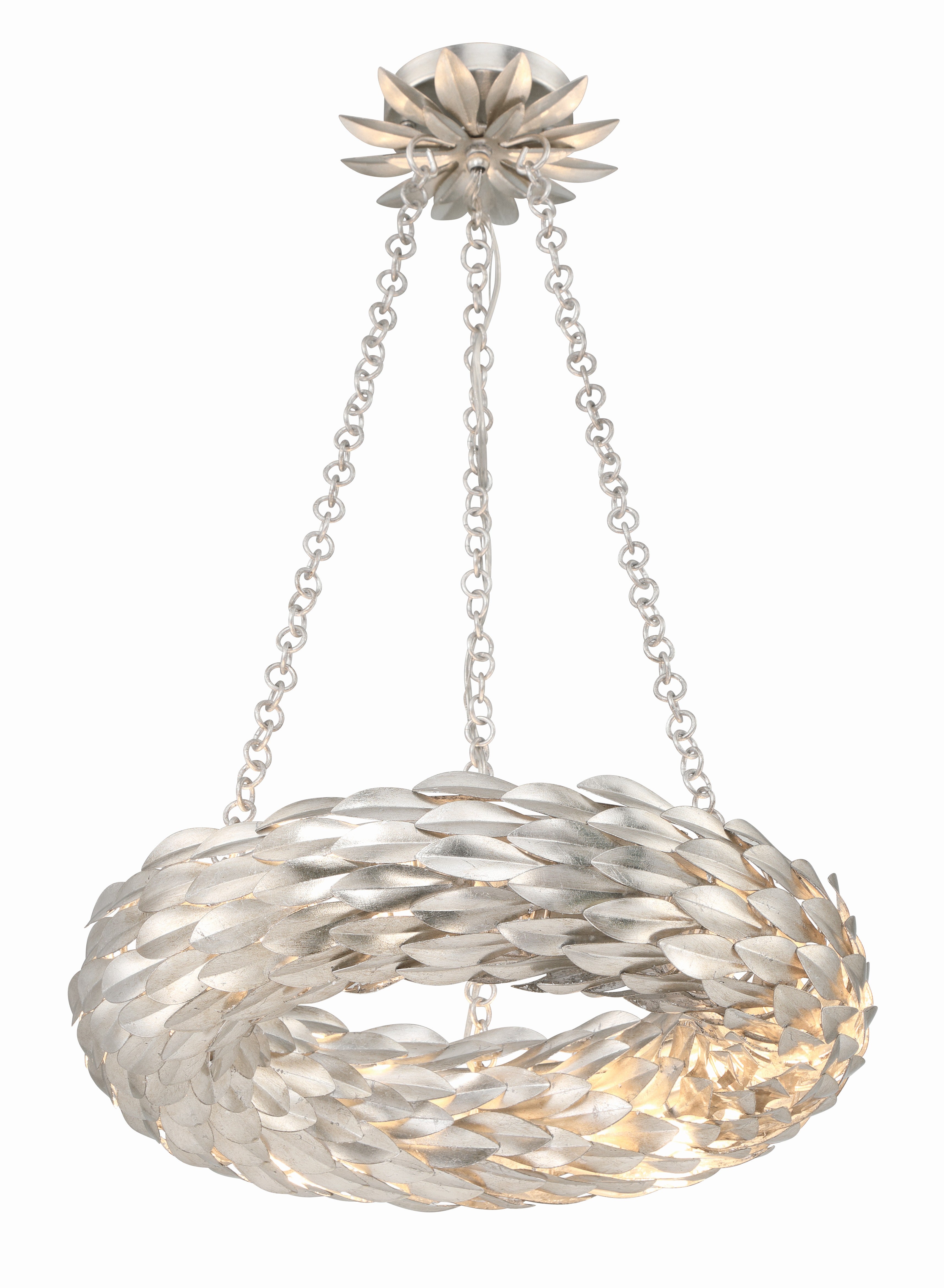 Broche 18'' LED Antique Silver Chandelier