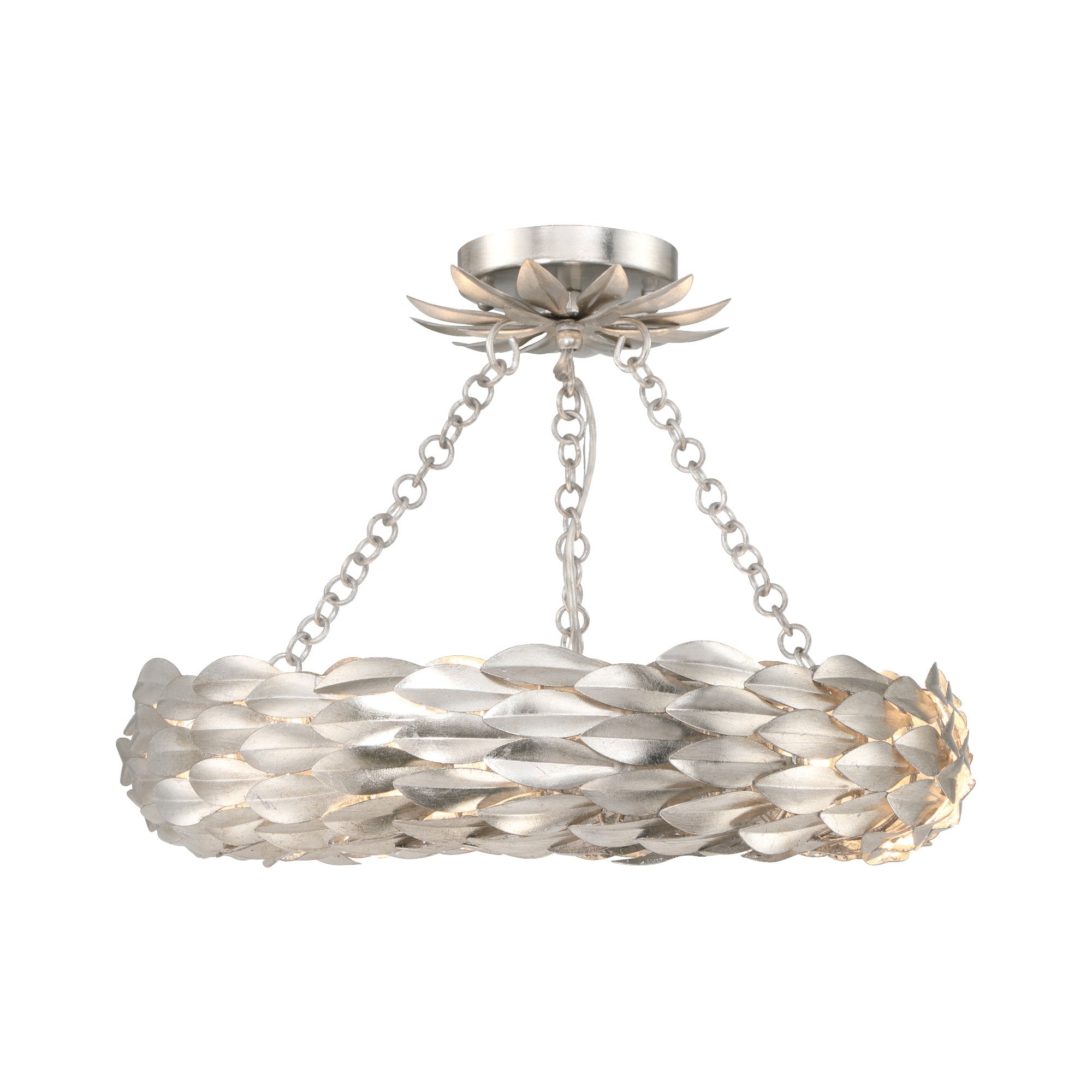 Broche 18'' LED Antique Silver Semi Flush Mount