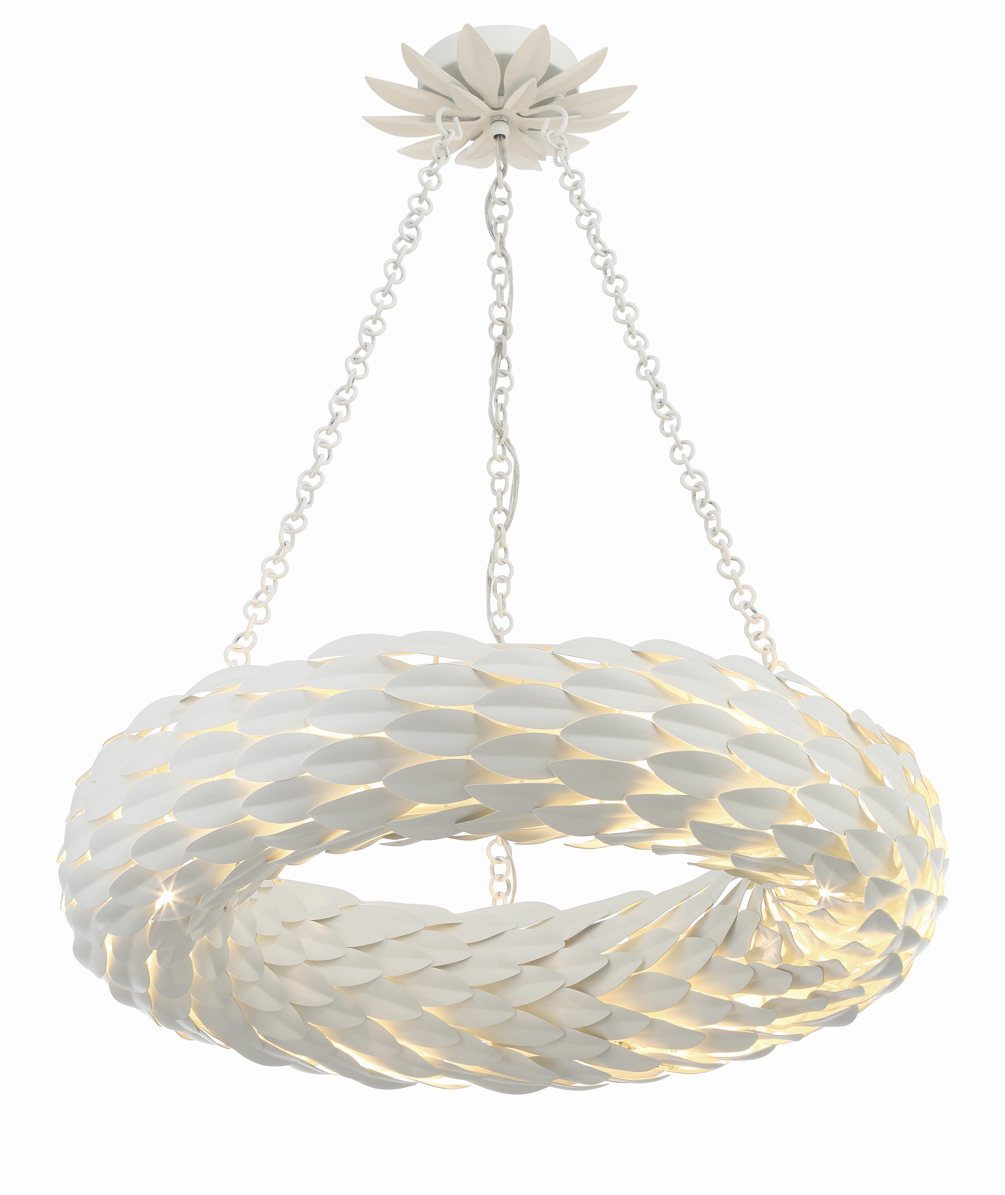 Broche 24'' Matte White Chandelier