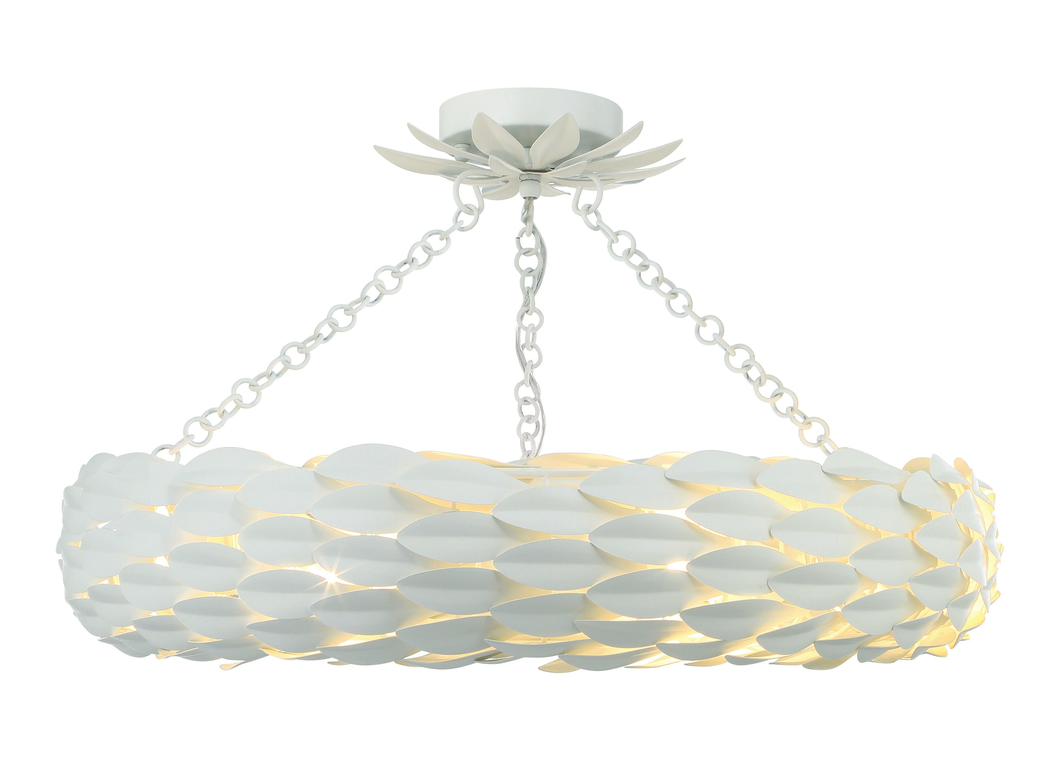 Broche 24'' Matte White Semi Flush Mount
