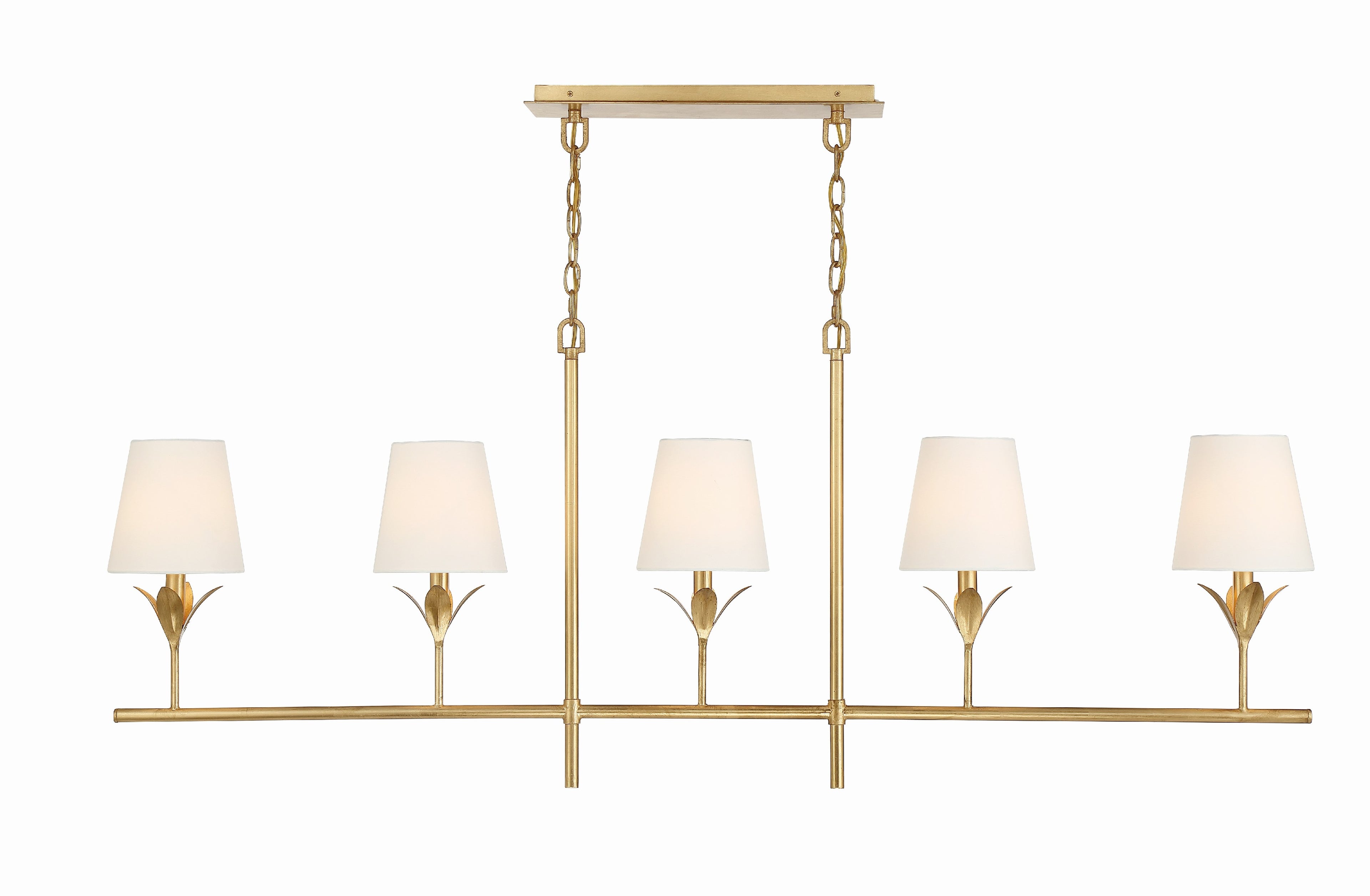 Broche 53.5'' Antique Gold Linear Chandelier