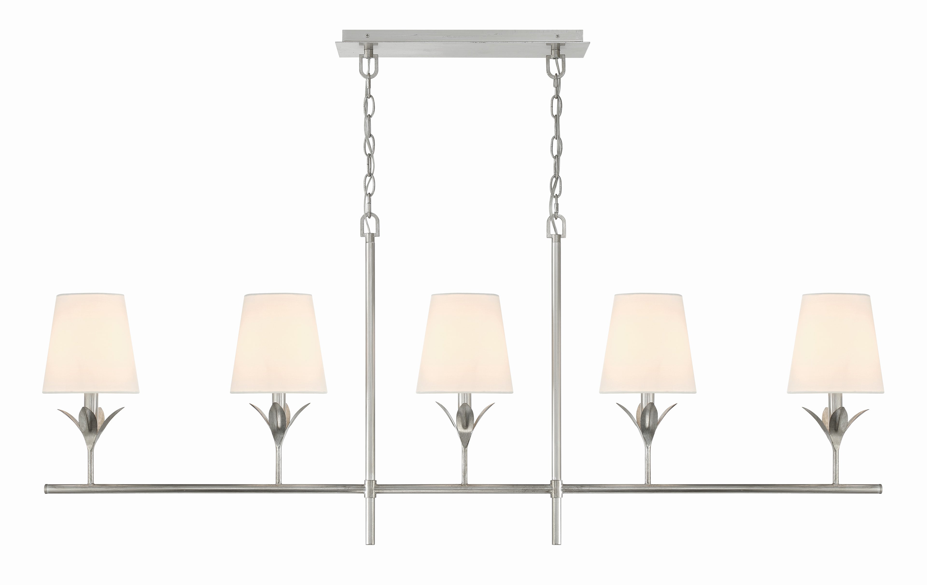 Broche 53.5'' Antique Silver Linear Chandelier