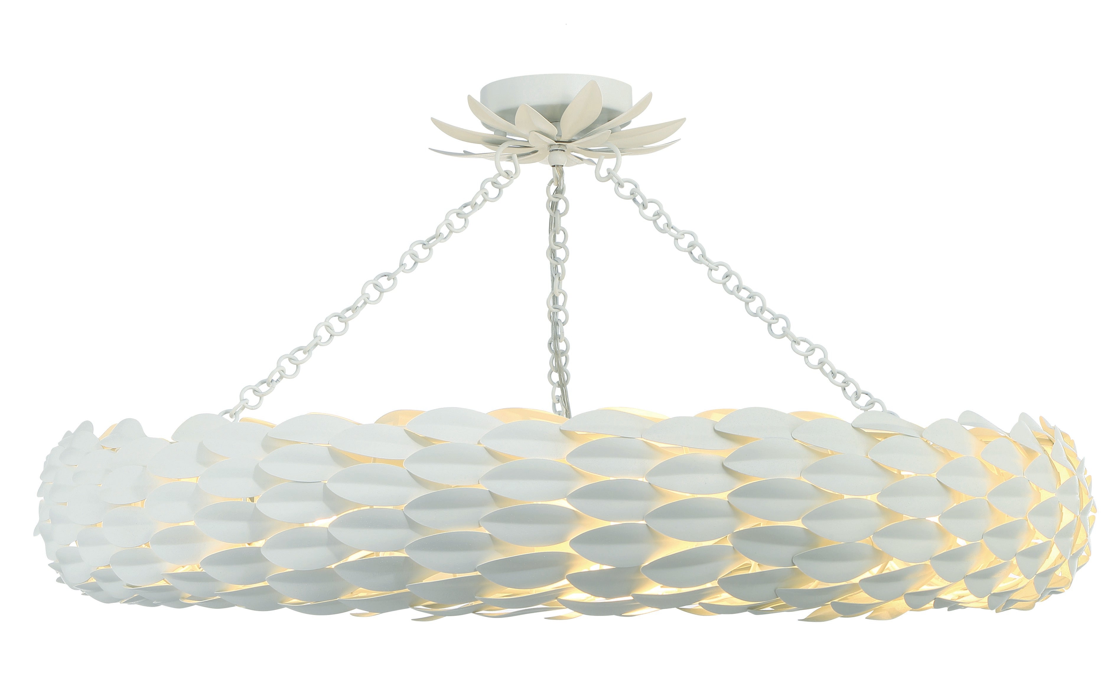 Broche 33.5'' Matte White Semi Flush Mount