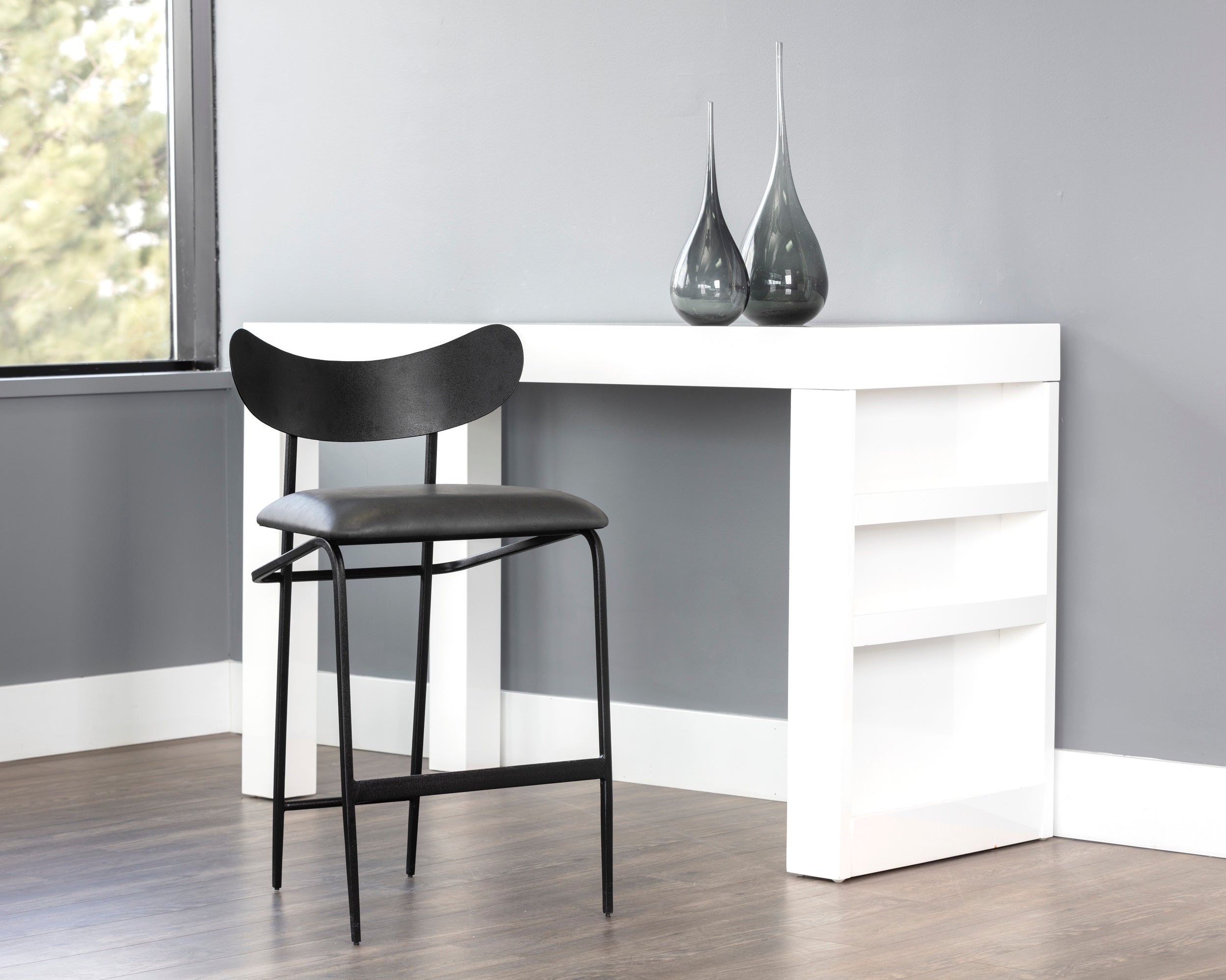 Gibbons Counter Stool - Black - Bravo Portabella