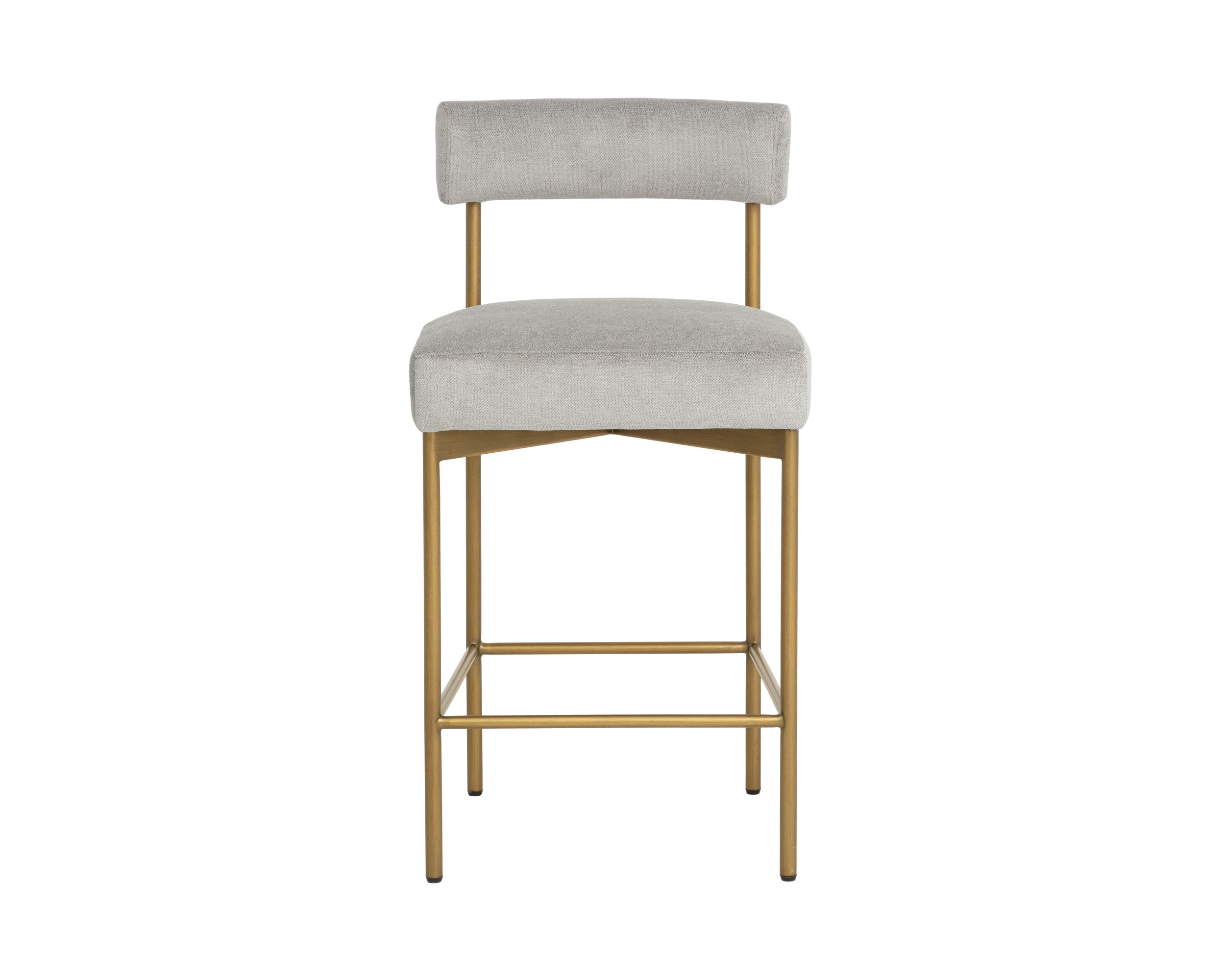 Seneca Counter Stool - Antique Brass - Polo Club Stone