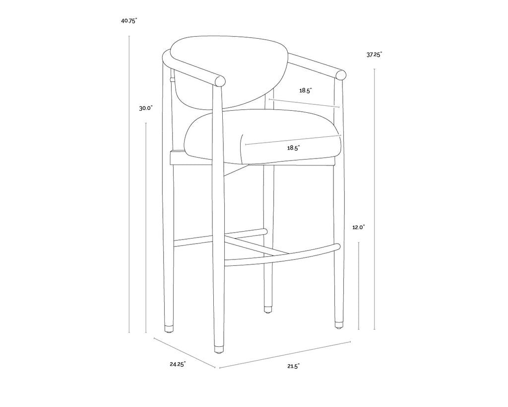Sigrid Barstool - Light Oak - Monument Oatmeal