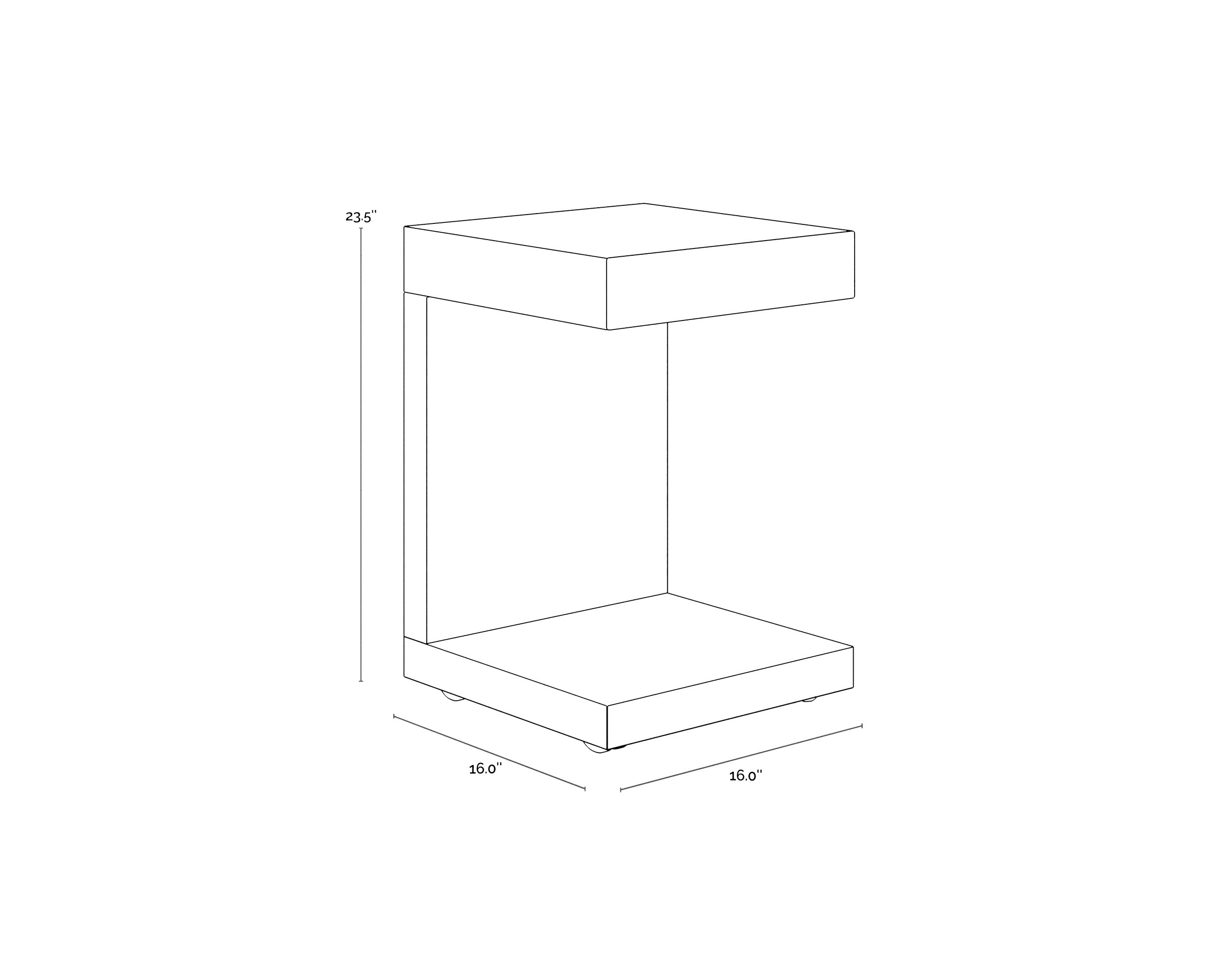 Bachelor End Table - High Gloss White