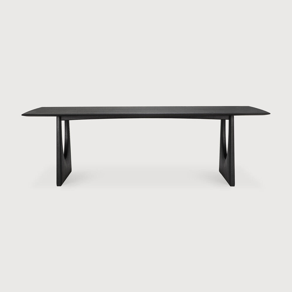 Geometric Dining Table | Varnished Oak | Black | Rectangular | 98" X 39"