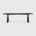 Geometric Dining Table | Varnished Oak | Black | Rectangular | 98" X 39"