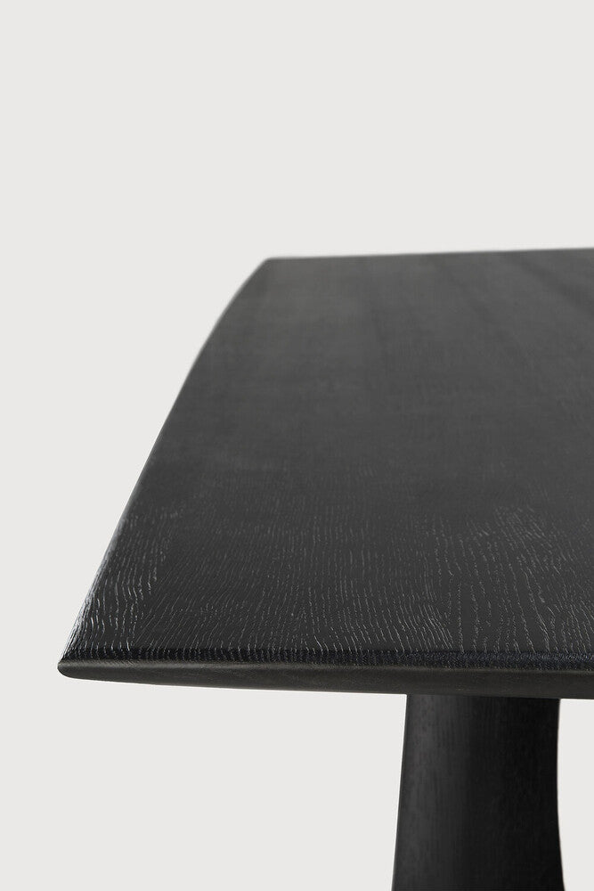 Geometric Dining Table | Varnished Oak | Black | Rectangular | 87" X 39"