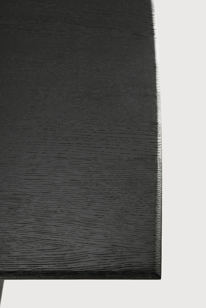 Geometric Dining Table | Varnished Oak | Black | Rectangular | 98" X 39"