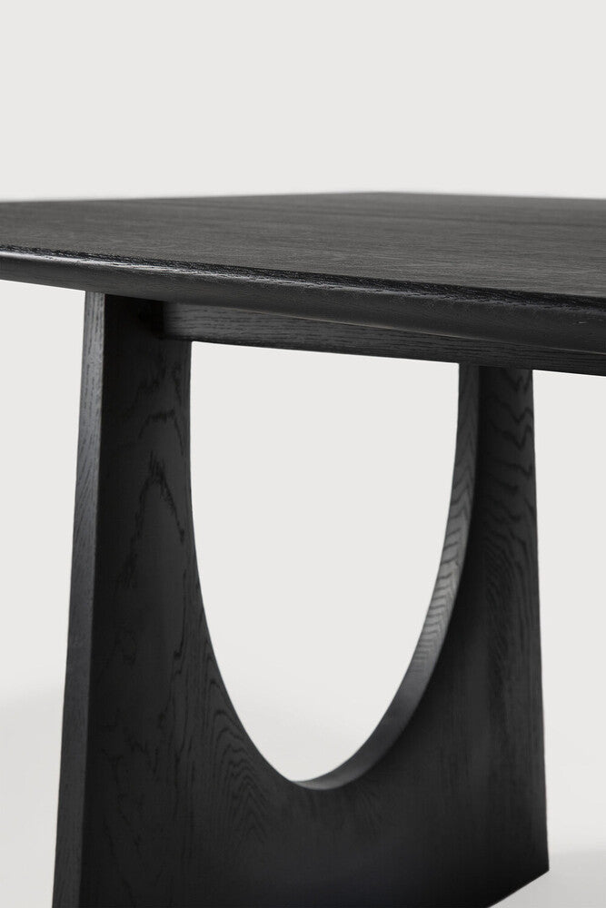 Geometric Dining Table | Varnished Oak | Black | Rectangular | 87" X 39"