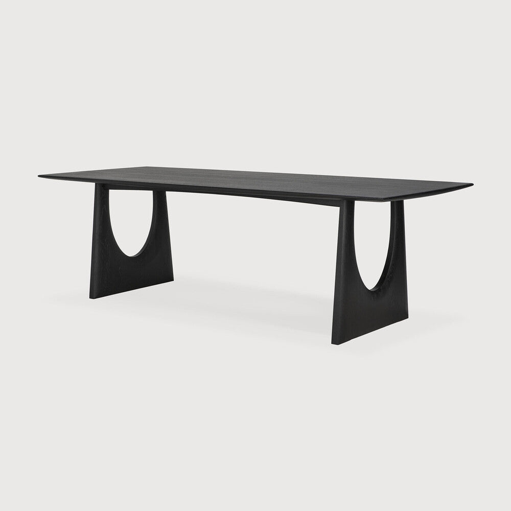 Geometric Dining Table | Varnished Oak | Black | Rectangular | 98" X 39"