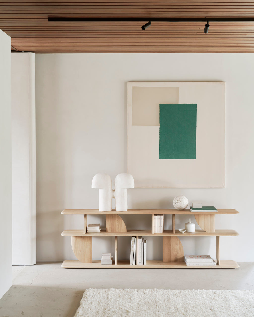 Geometric Sofa Console | Oak