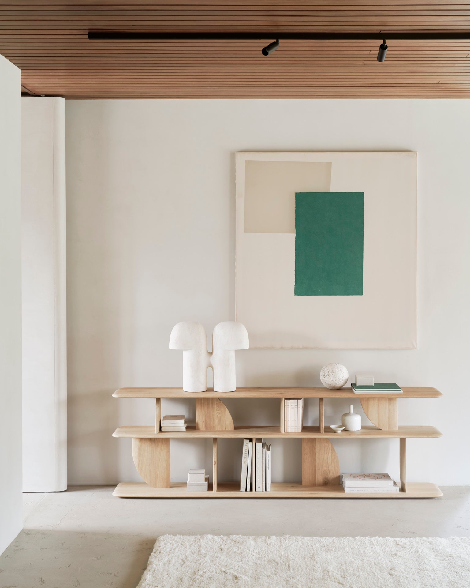Geometric Sofa Console | Oak