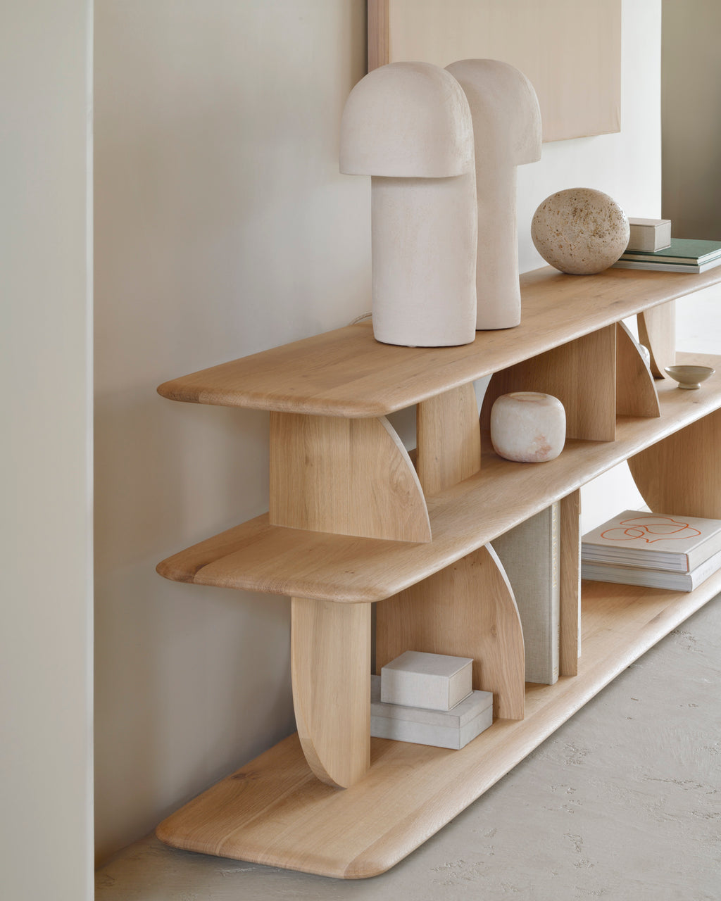 Geometric Sofa Console | Oak